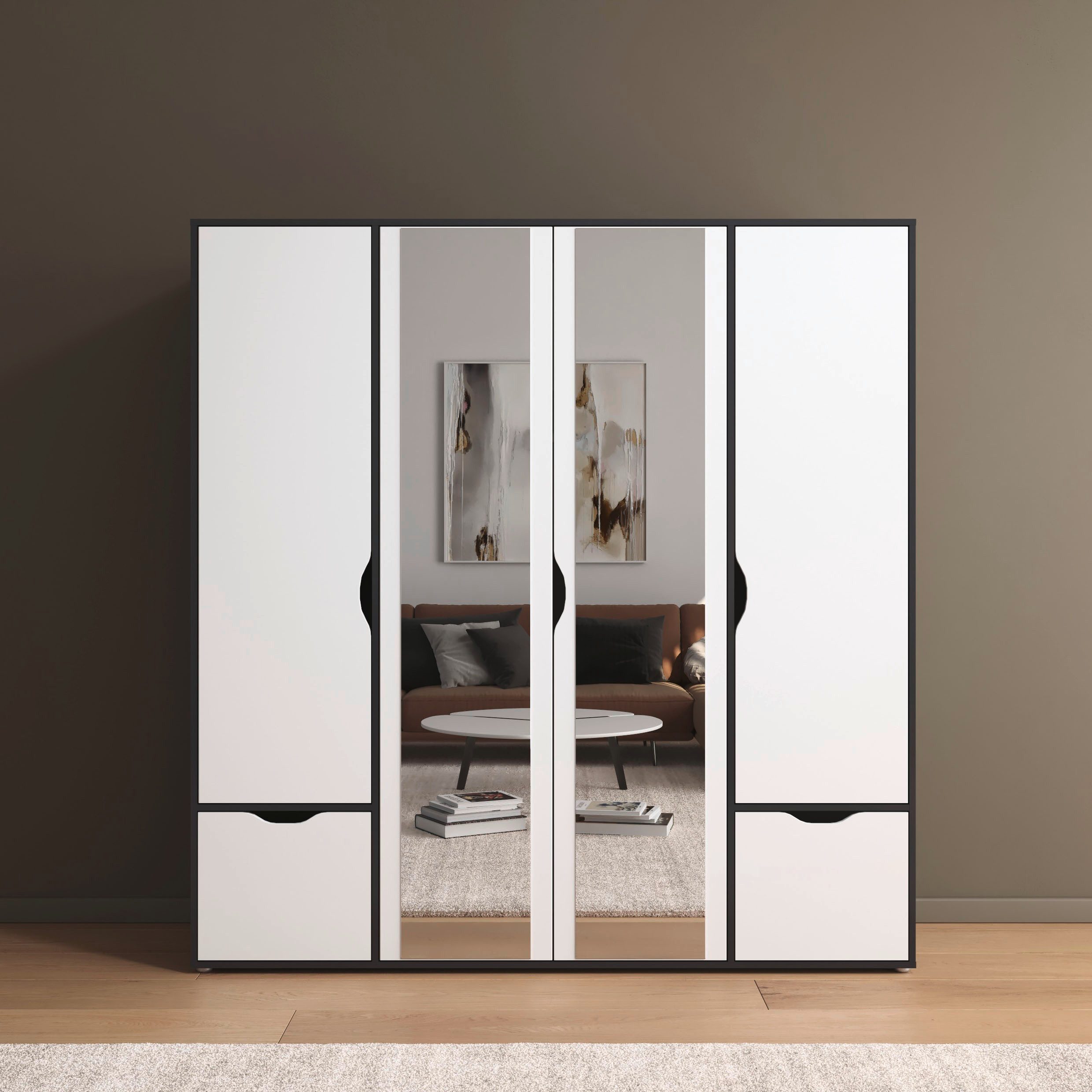 rauch Draaideurkast Kledingkast Kast Garderobe Wasmand NARAI met Laden Greefaansluitingen voor een greeploze look TOPSELLER MADE IN GERMANY