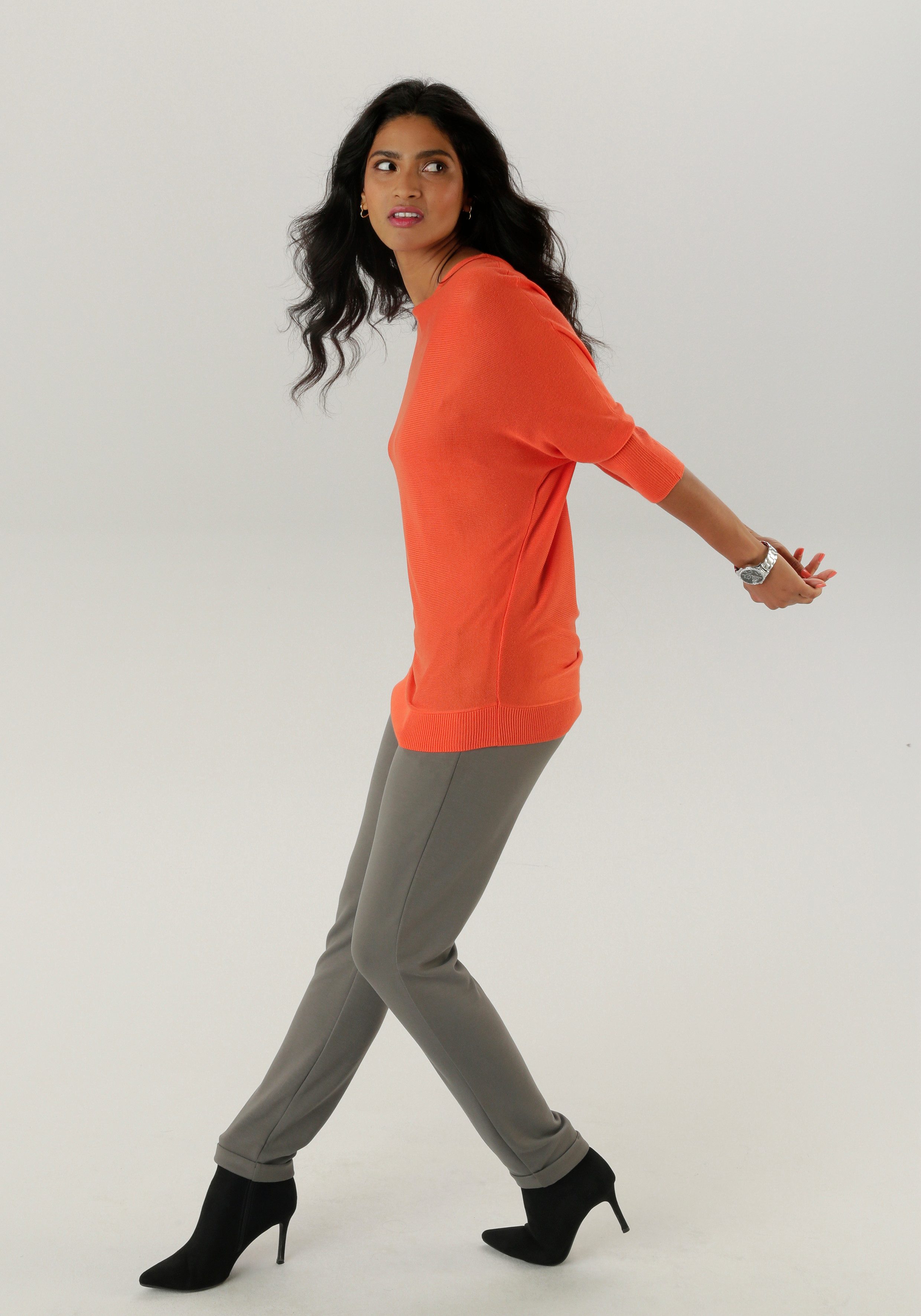 Aniston SELECTED Gebreide trui met boothals - nieuwe collectie