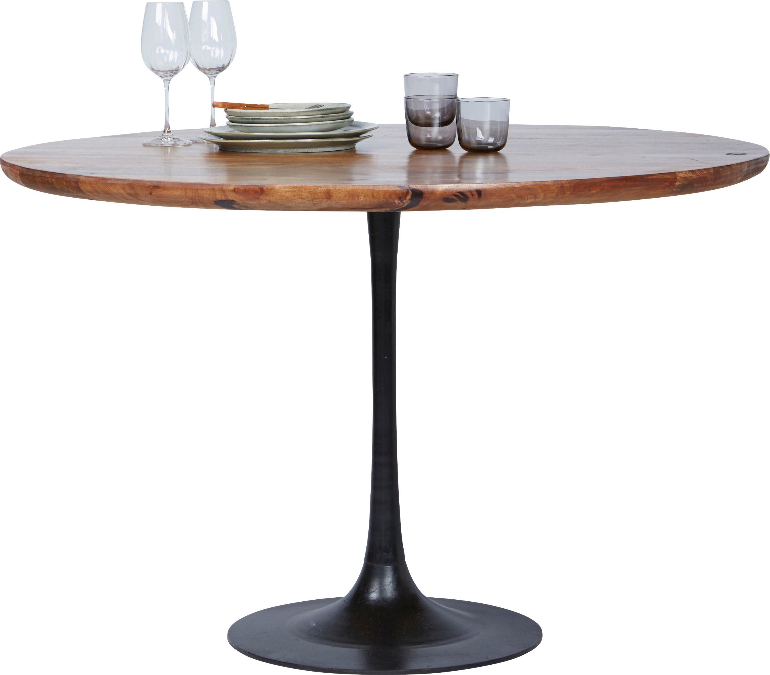 TOM TAILOR HOME Eettafel T-MODERN TABLE ROUND van mangohout, knoopdetail, moderne elegantie door afgeronde rand