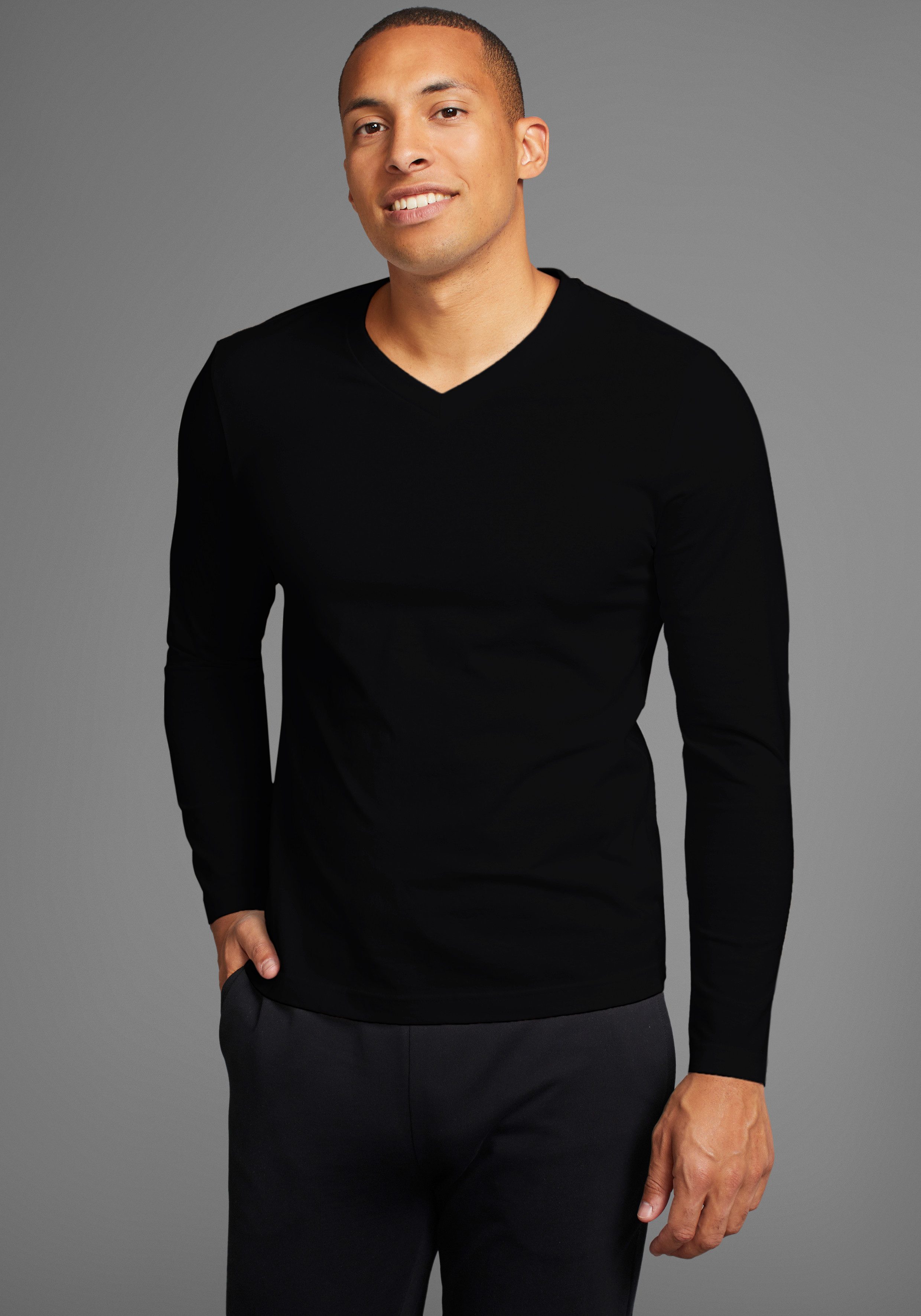 Man's World Shirt met lange mouwen Circular Collection ook voor onderkleding (set, 2-delig, 2 stuks)