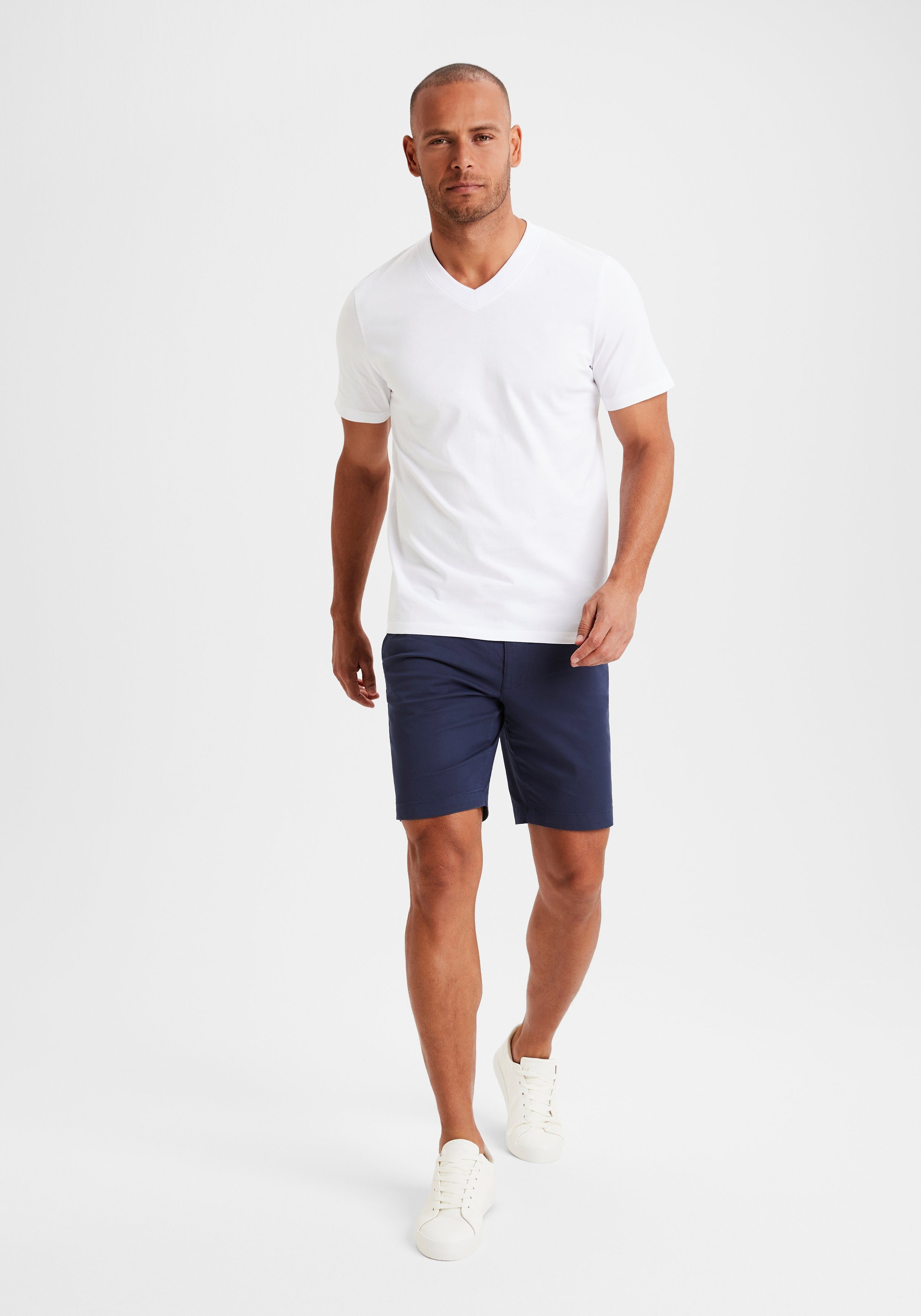 KangaROOS T-shirt Regular fit Vrijetijdsshirt met korte mouwen, V-hals van 100% katoen (Set van 2)