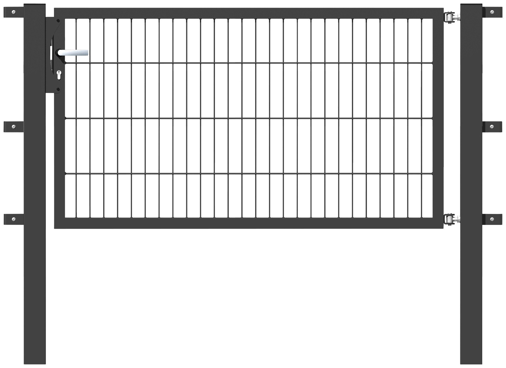 GAH Alberts Deur met enkel hek Flexo 150 cm breed, in verschillende hoogten hekken maat 150 cm x 80 cm grijs
