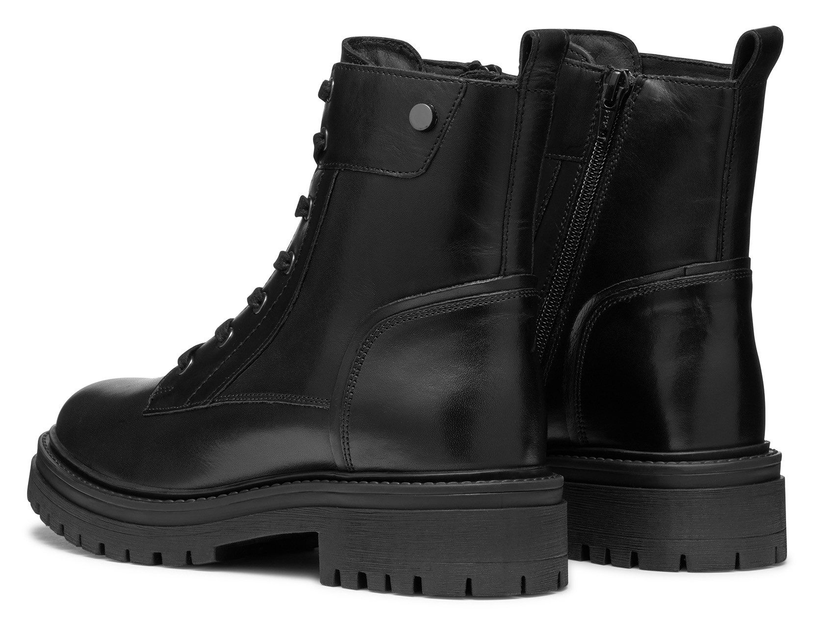 Geox Veterschoenen D IRIDEA G Chunky boot, plateau enkellaars met blokhak