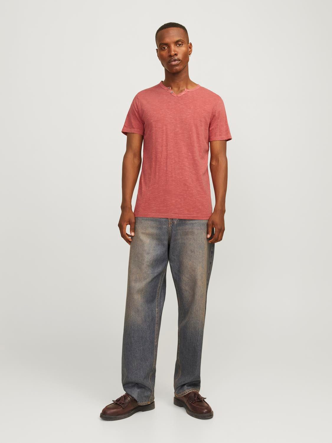 Jack & Jones T-shirt JJESPLIT NECK TEE SS NOOS