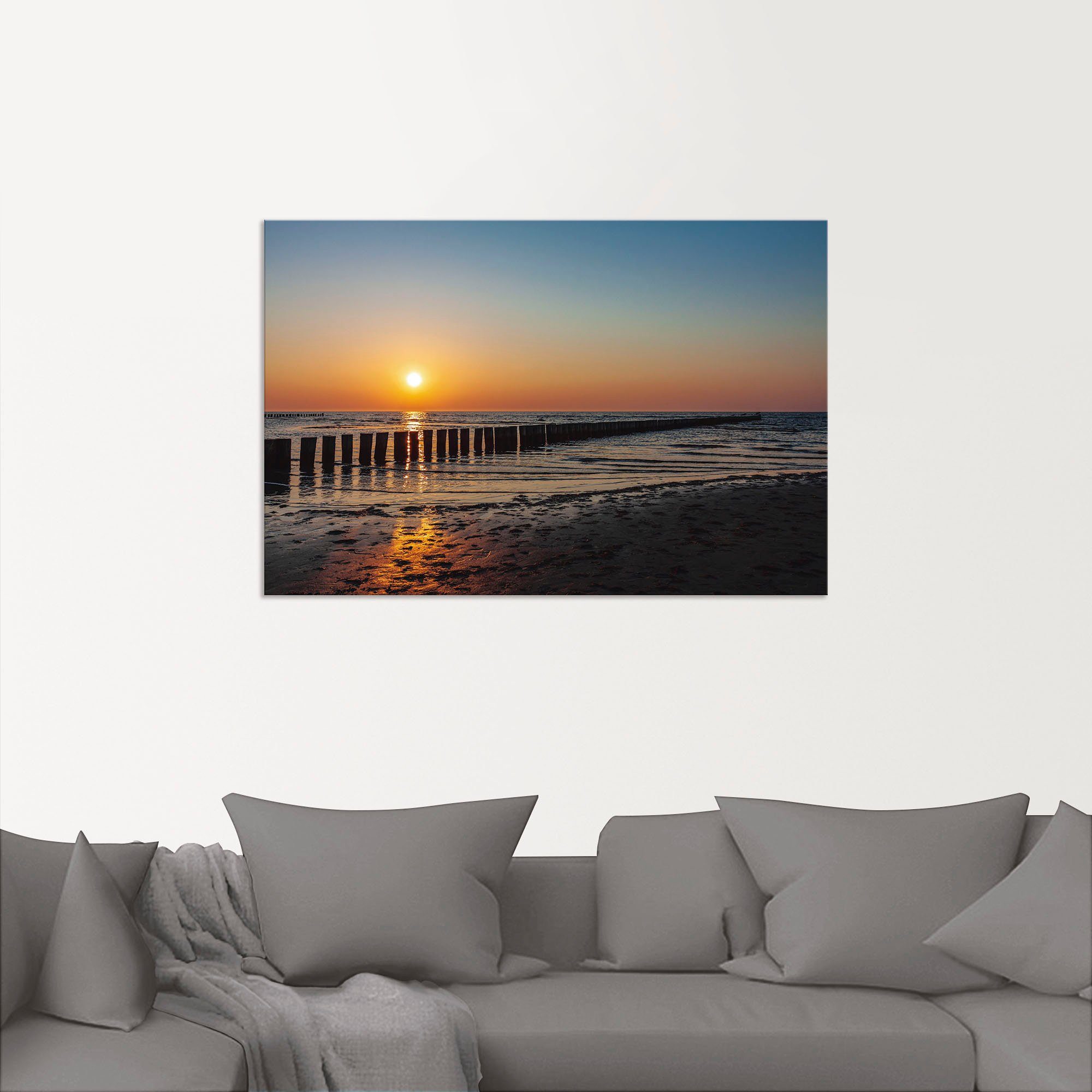 Artland Artprint Zonsondergang aan de Oostzee eiland Poel als artprint van aluminium, artprint voor buiten, poster in diverse formaten