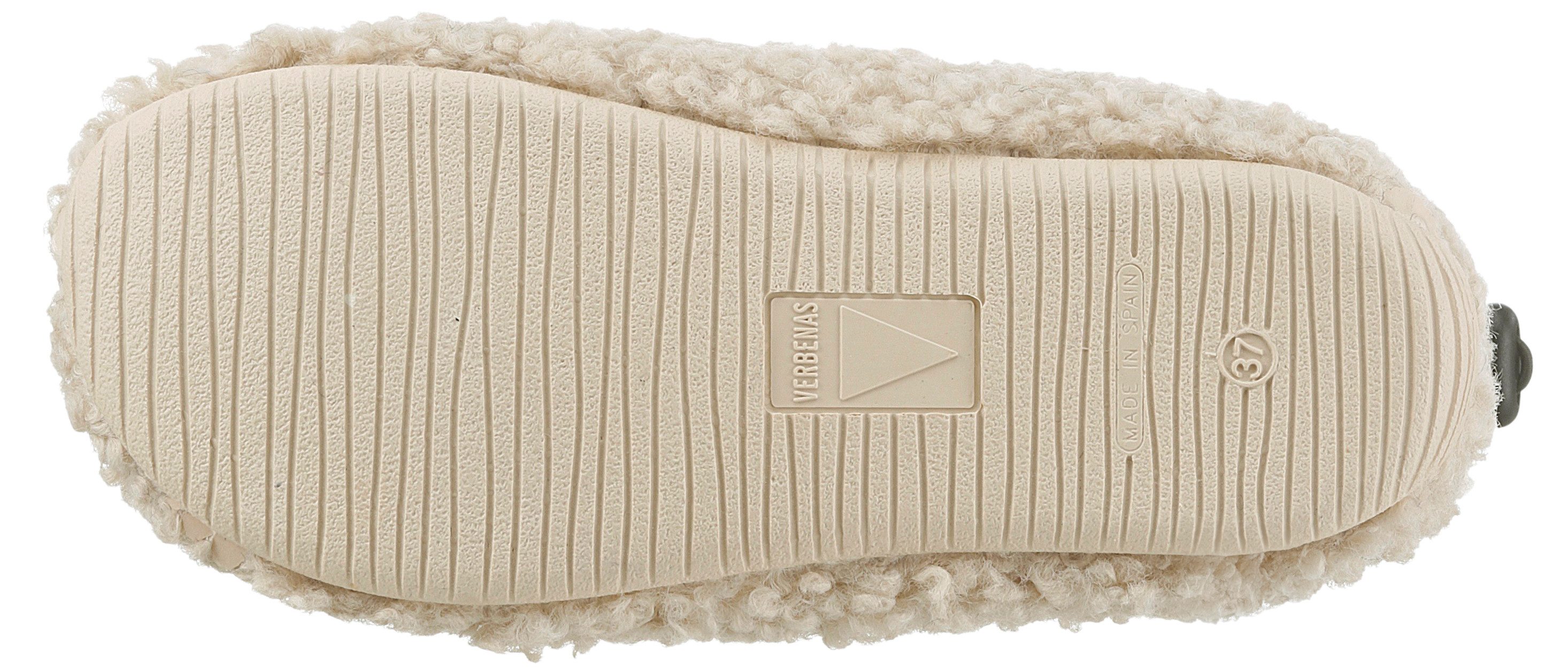 VERBENAS Pantoffels Yaiza Curly homeslipper, instaplaarzen, pantoffel in knuffel-uitstraling