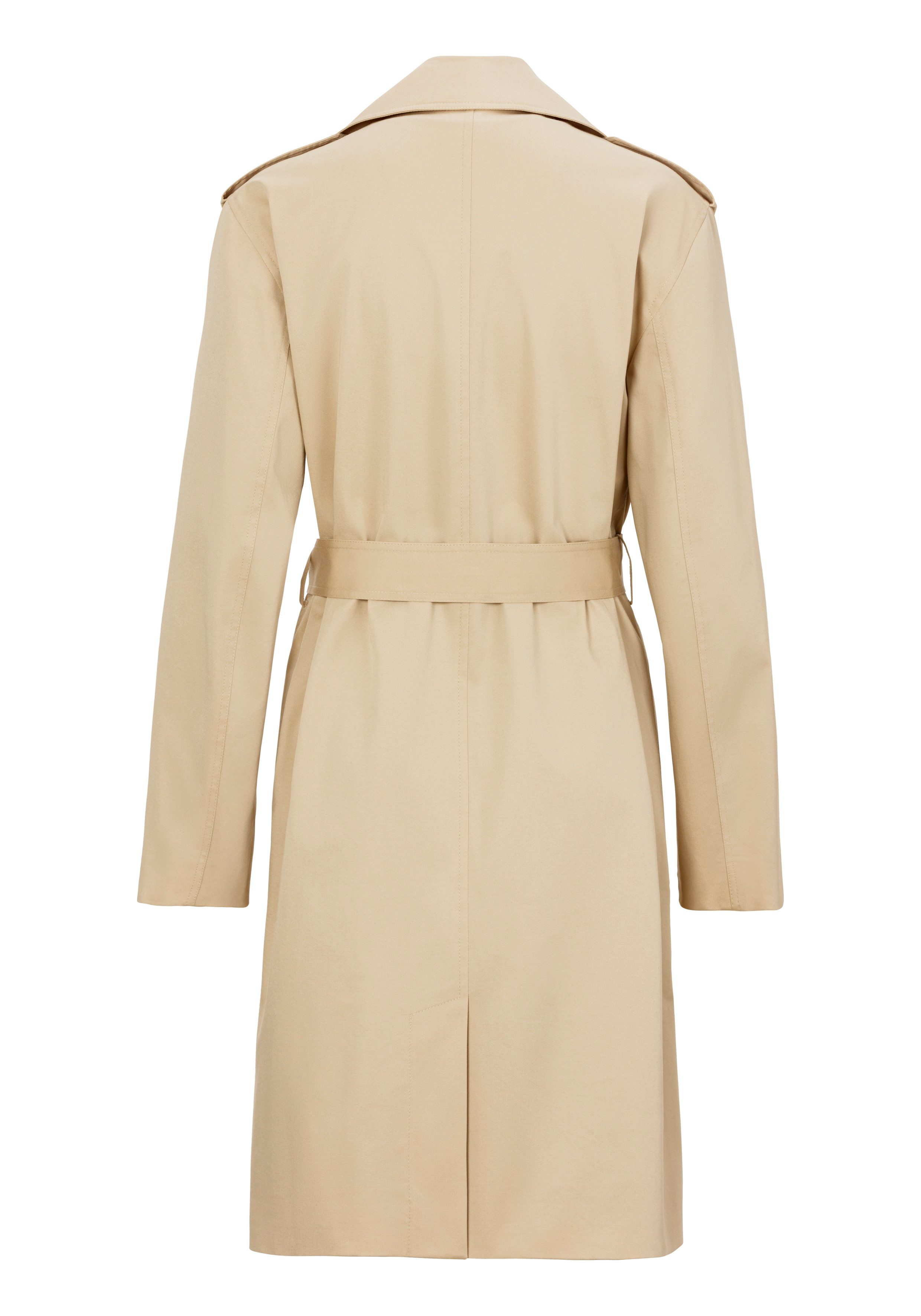 Boss Orange Korte jas met schouderriemen en tailleband klassieke trenchcoat