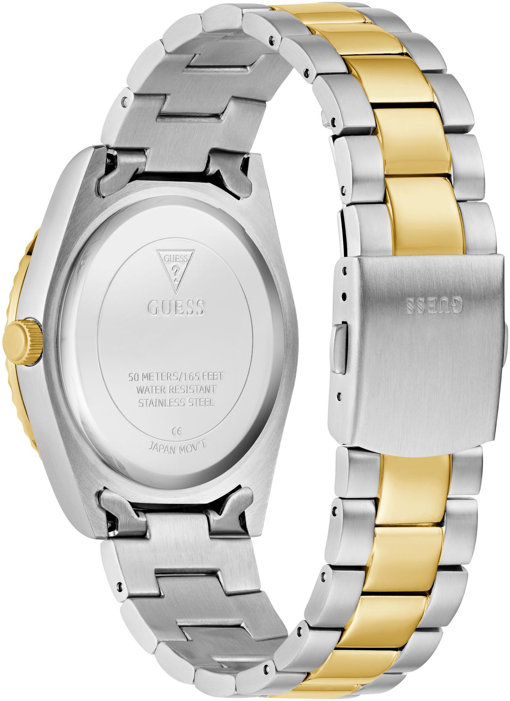 Guess Kwartshorloge CONNOISSEUR Armbanduhr, herenhorloge, datum, weekdag, roestvrijstalen band