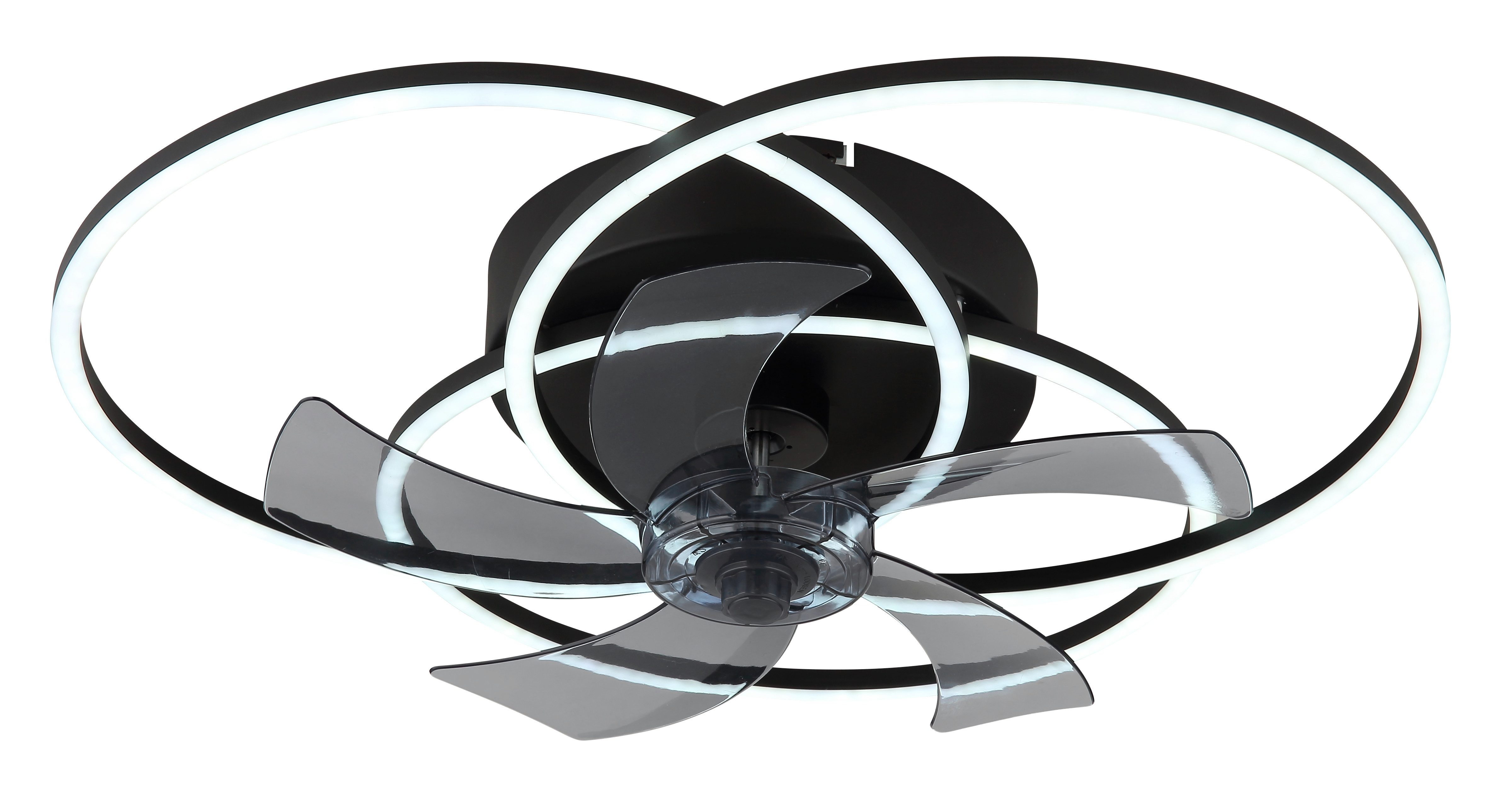 Globo Lightning Plafondlamp Alia Plafondventilator metaal zwart mat, LED (1 stuk)