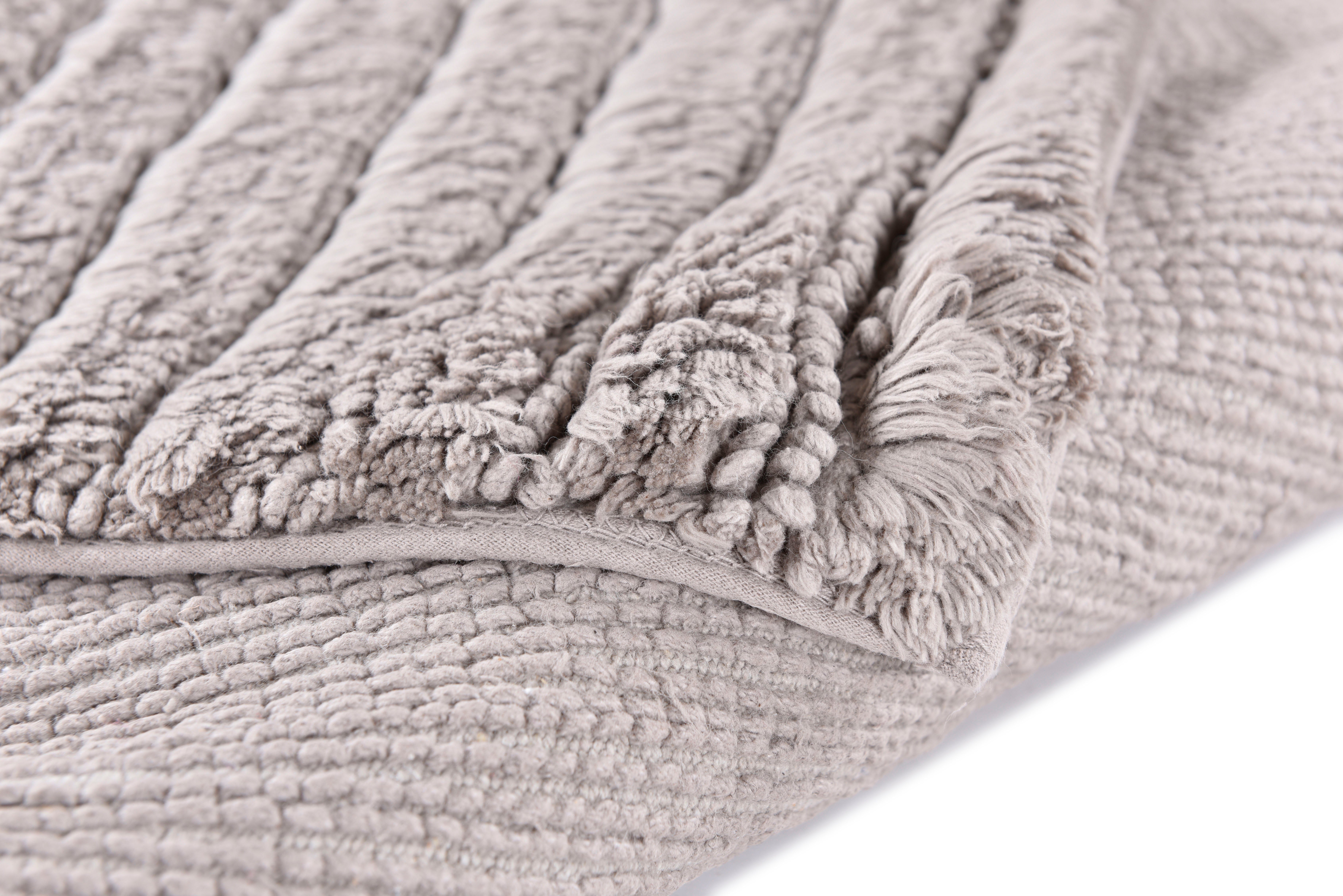 TOM TAILOR HOME Badmat Cotton Stripes Unikleurig, gestreept, puur katoen, reliëfeffect (1 stuk)