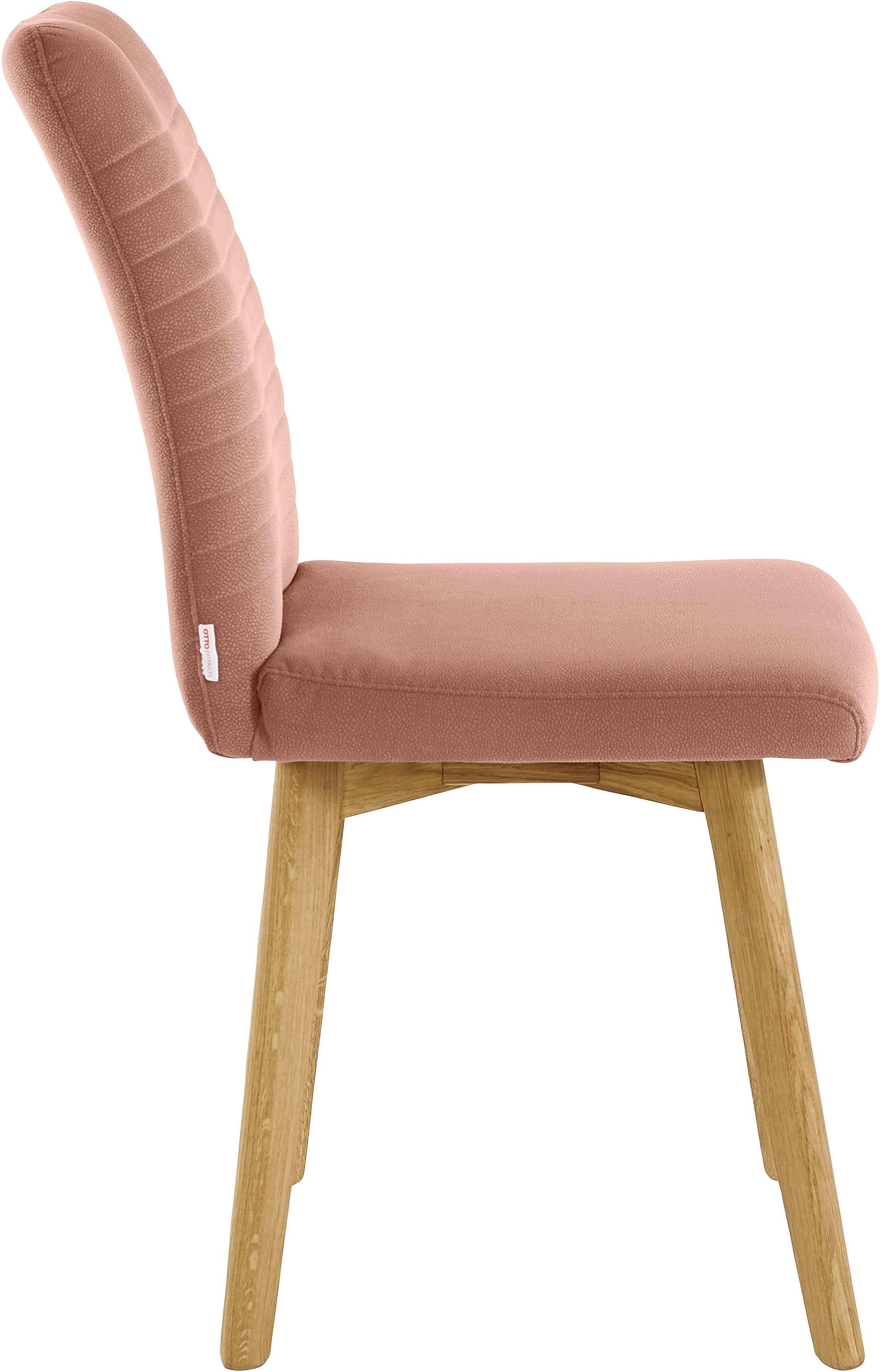 OTTO products Eetkamerstoel Alessja Bekleding van microvezel, frame van eiken massief hout (set, 2 stuks)