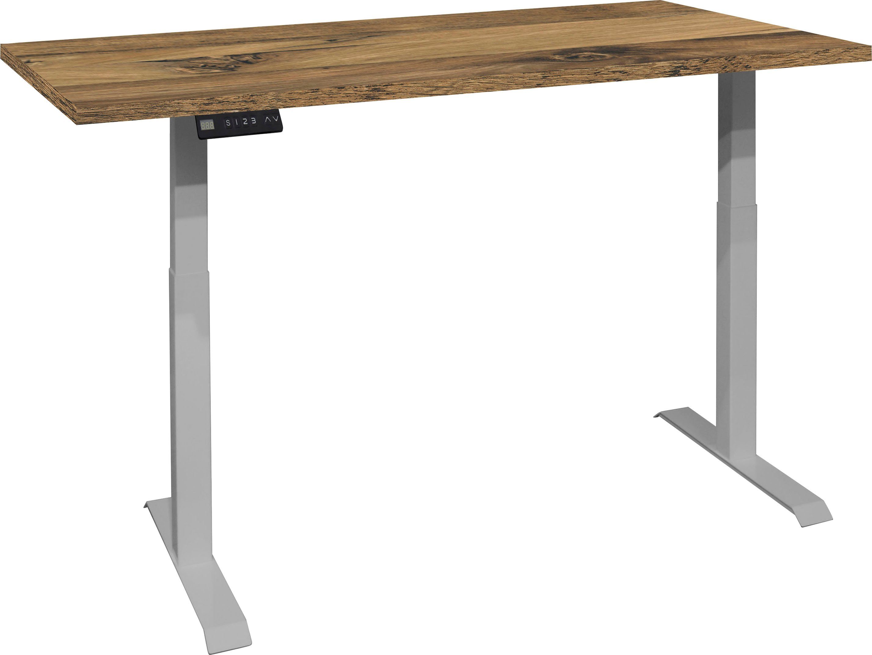 Mäusbacher Bureau Big System Office Breedte 140 cm, elektrisch in hoogte verstelbaar bureaus bruin