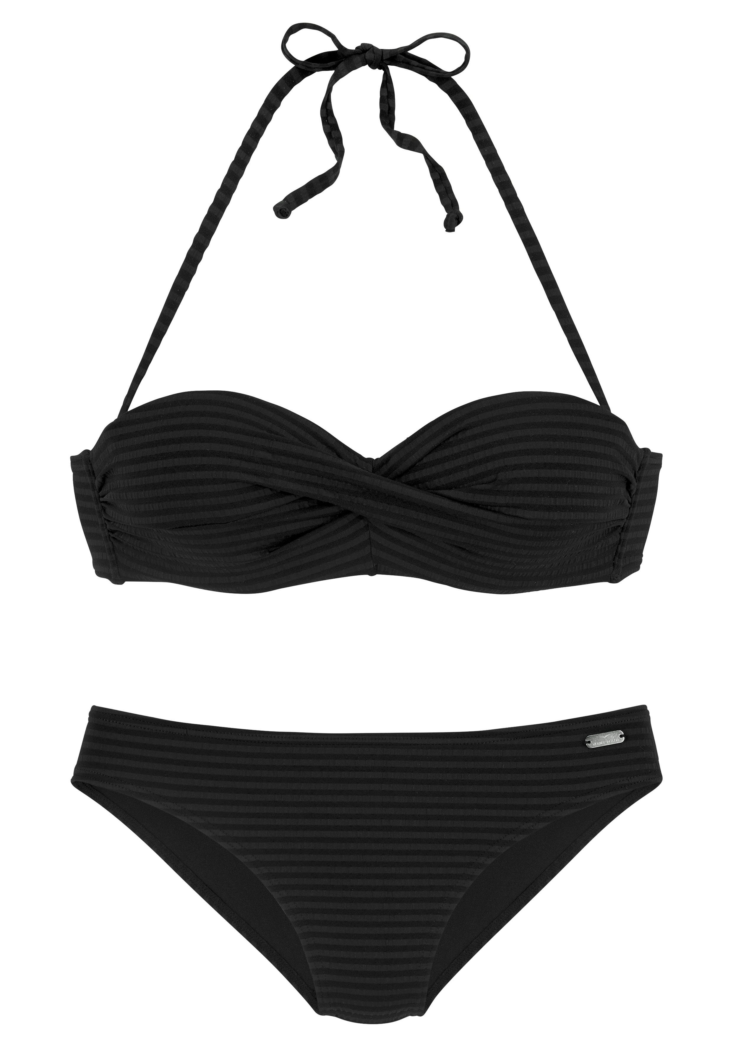 Venice Beach Beugelbikini in bandeaumodel van chique structuurstof