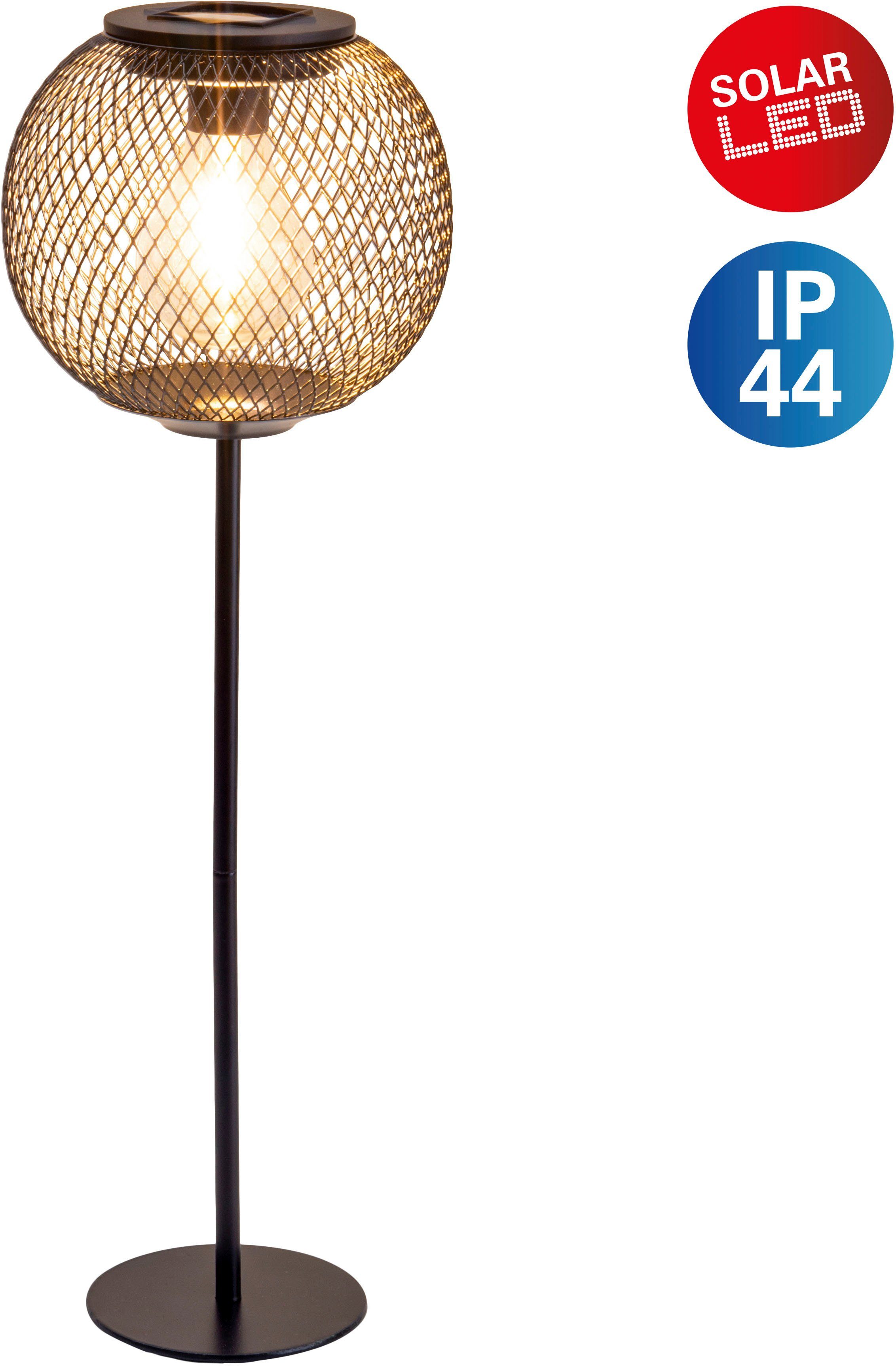näve Ledsolarlamp Geli Tafellamp, zwart metalen vlechtwerk, led warmwit, hoogte 46,5 cm (1 stuk)