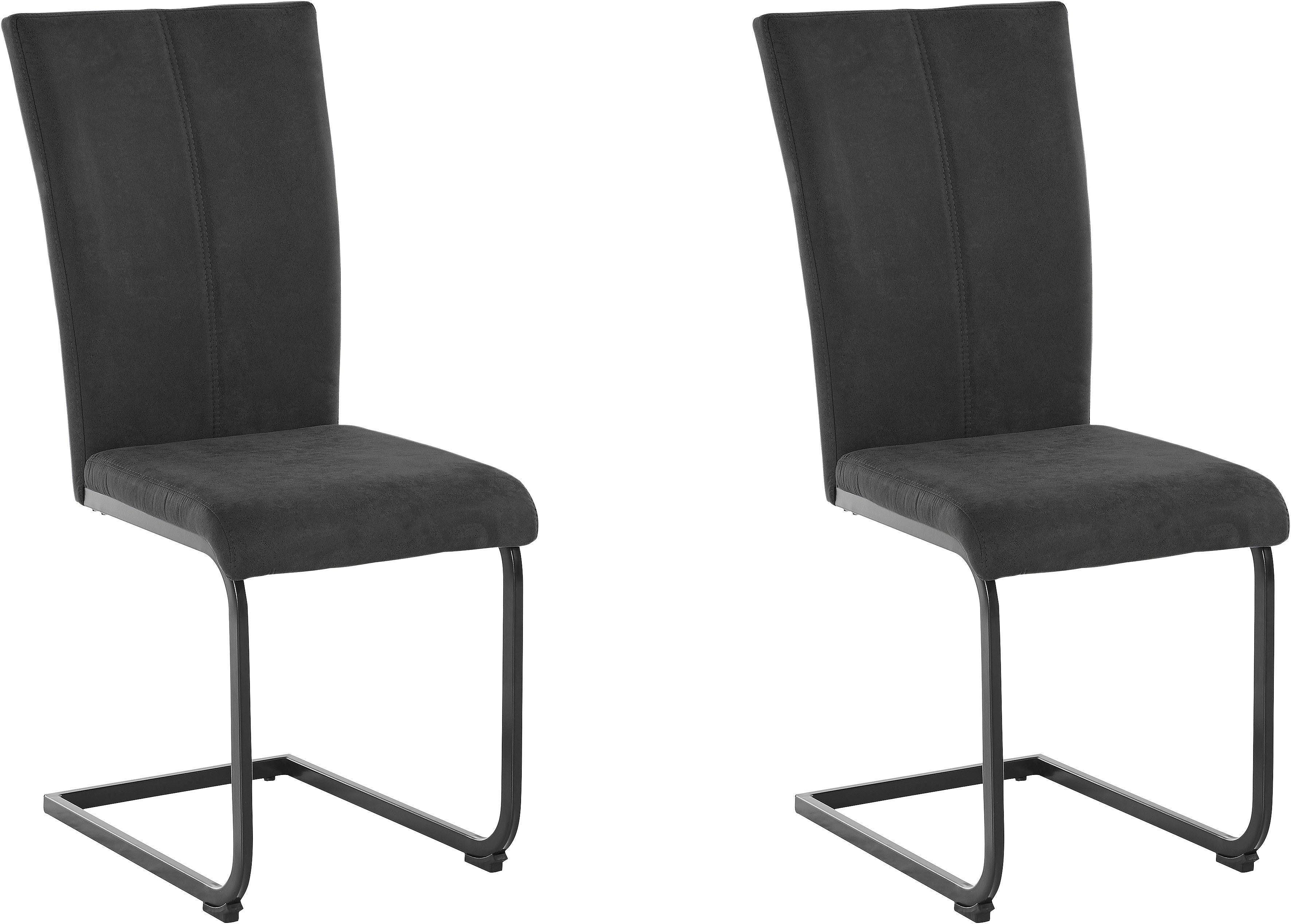 Home affaire Vrijdragende stoel Oliver Stoel belastbaar tot 120 kg (set, 2 stuks) zweefstoelen zwart