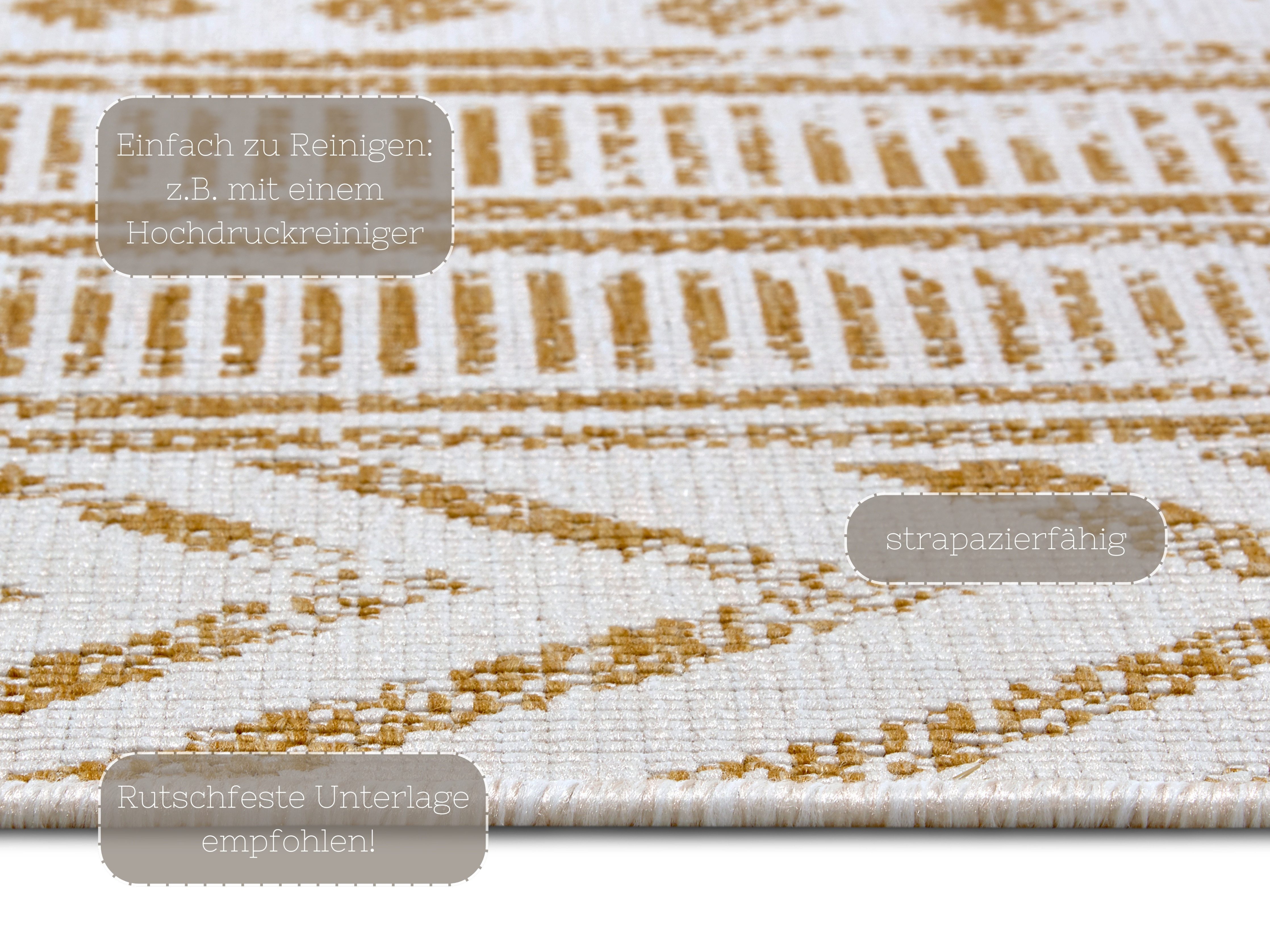 NORTHRUGS Vloerkleed BIRI tweezijdig te gebruiken kleed Binnen- en buitengebruik, weerbestendig, balkon, loper, woonkamer, waterbestendig, boho