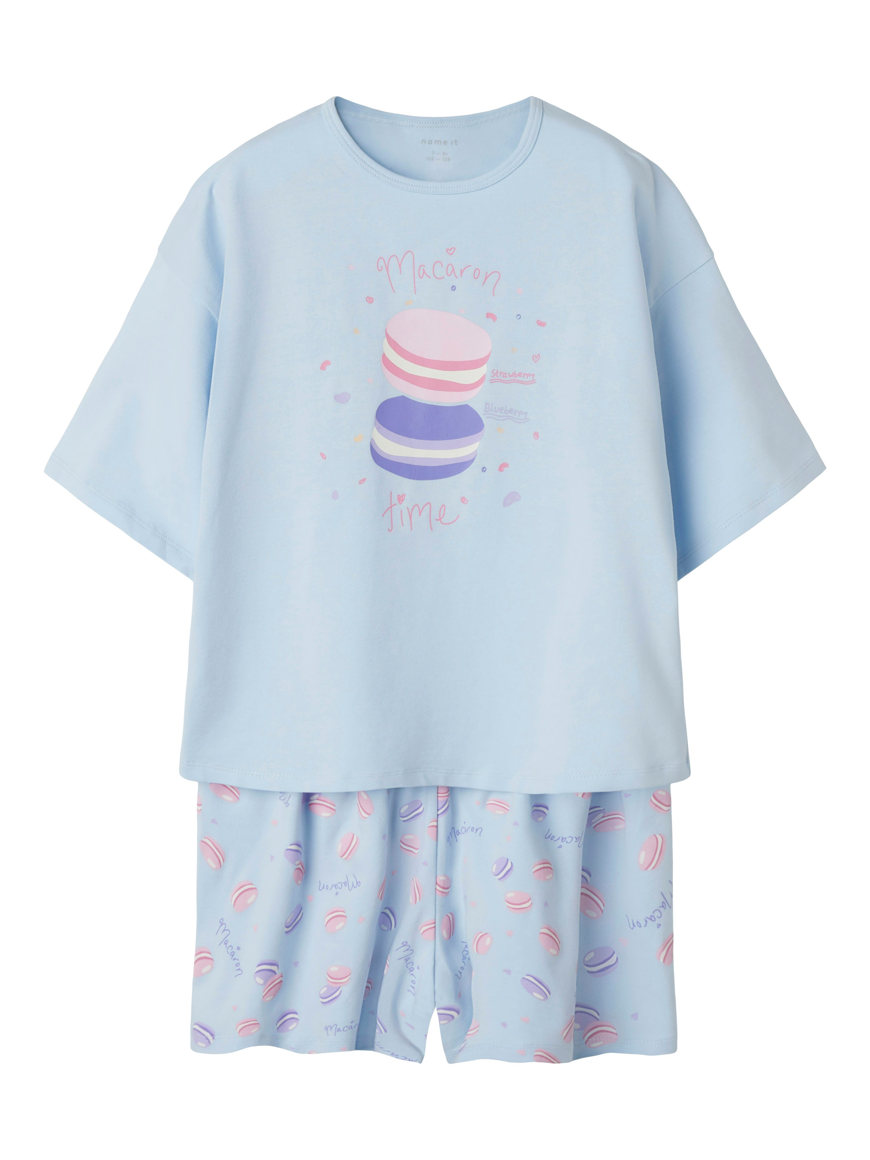Name It Pyjama NKFNIGHTSET BOXY MACARON NOOS meisjes pyjama's maat 86 (92) blauw