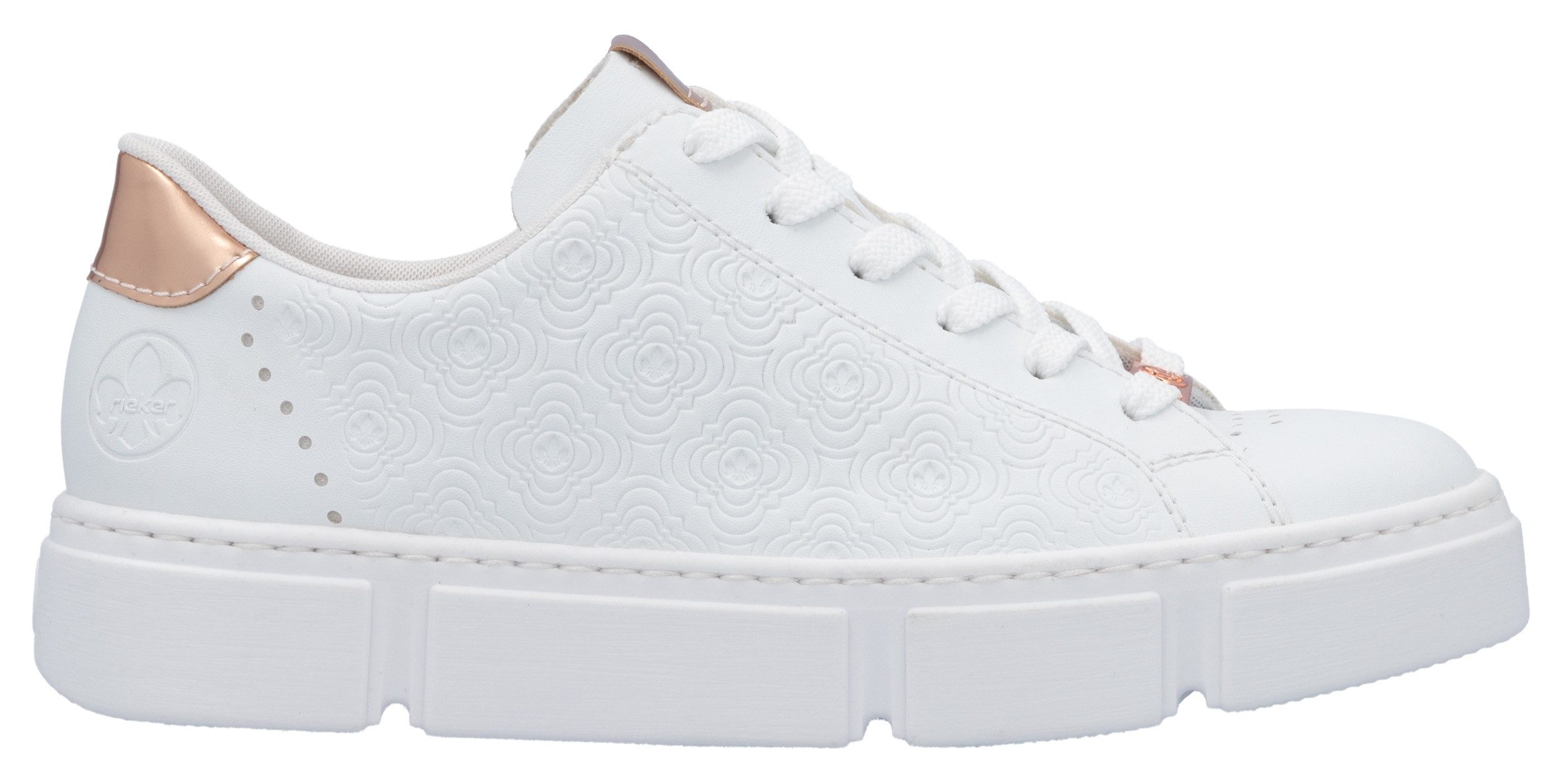 Rieker Plateausneakers met metallic-kleuraccenten, vrijetijdsschoen, lage schoen, veterschoen