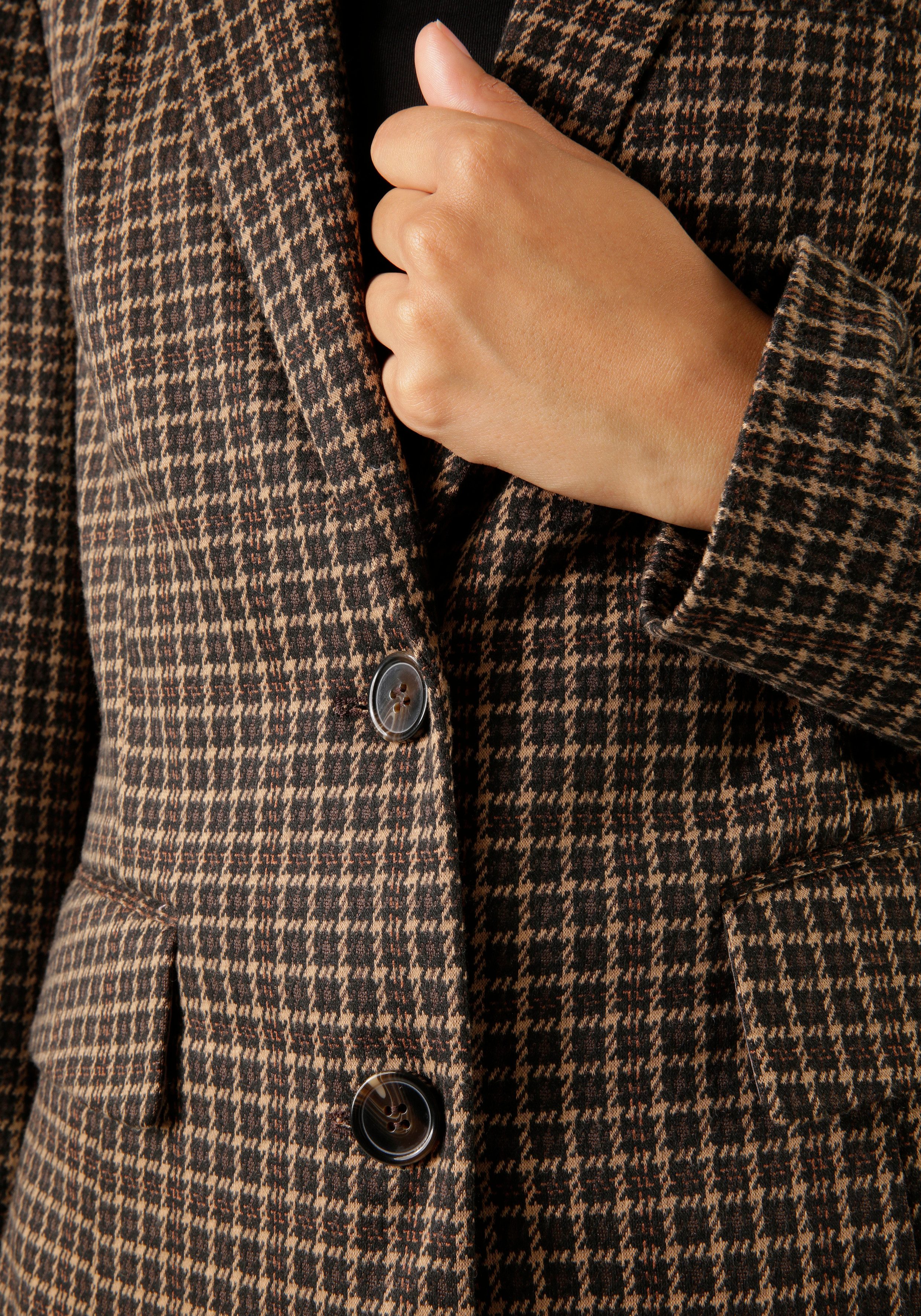 Aniston CASUAL Sweatblazer in een trendy ruitdessin