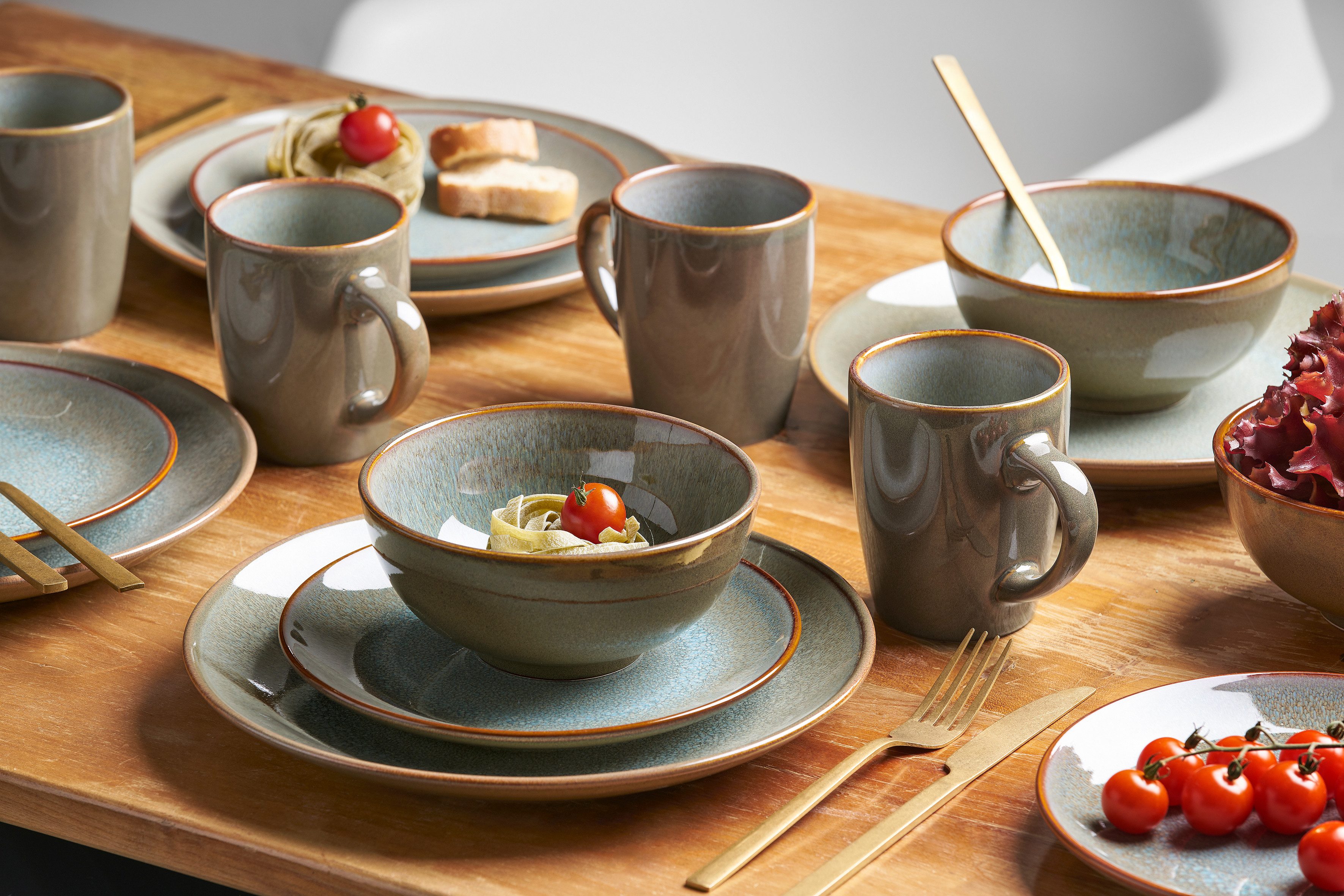 van Well Combi-servies Servies-set Olbia Lago, 16-delig (set, 16-delig)