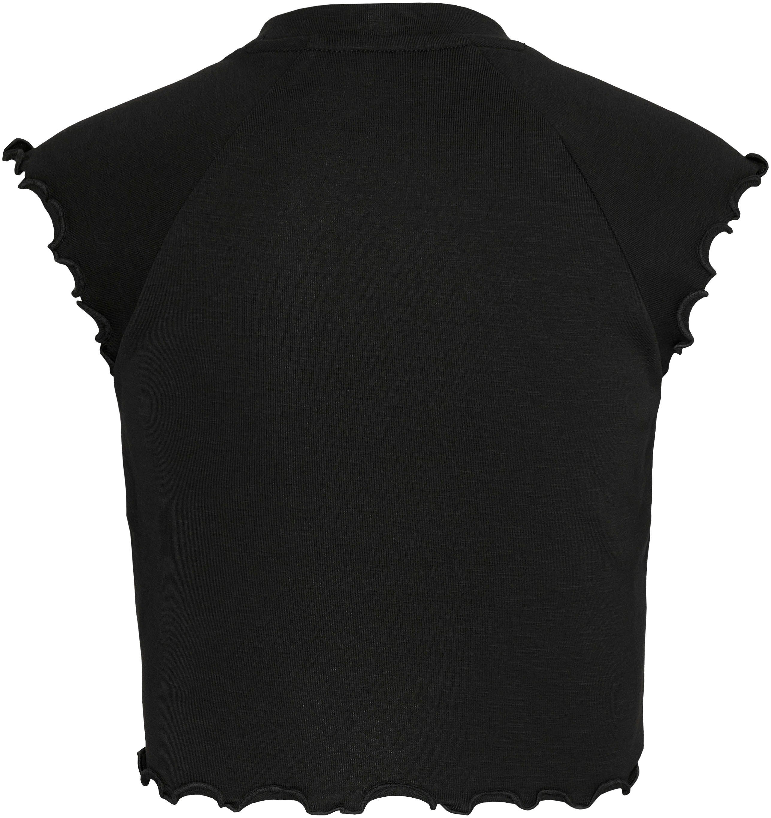 TOMMY JEANS T-shirt TJW SLIM CRP BABYLOCK RIB TEE met geschulpte manchetten & zoom
