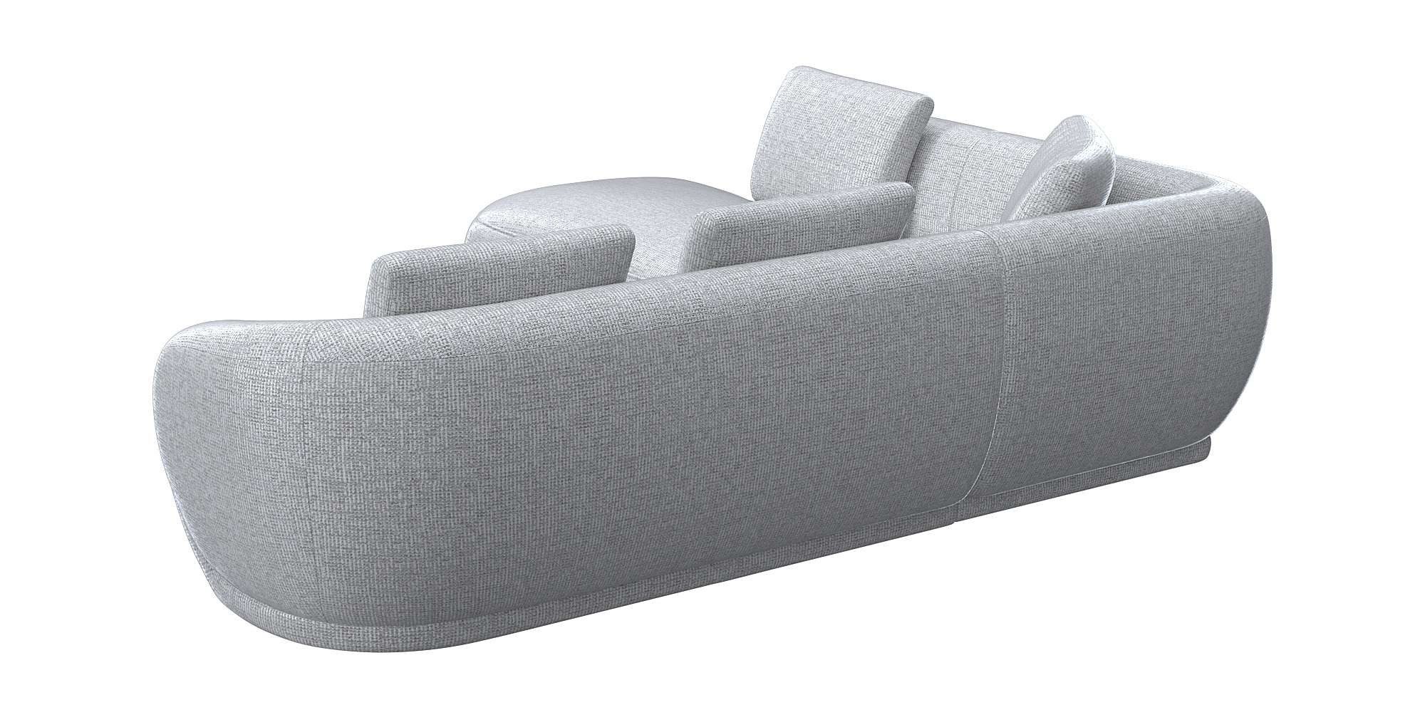 FLEXLUX Hoekbank Torino, rond, L-vorm, bankhoek met ottomane Modern, organisch bankontwerp, koudschuim, golfvering