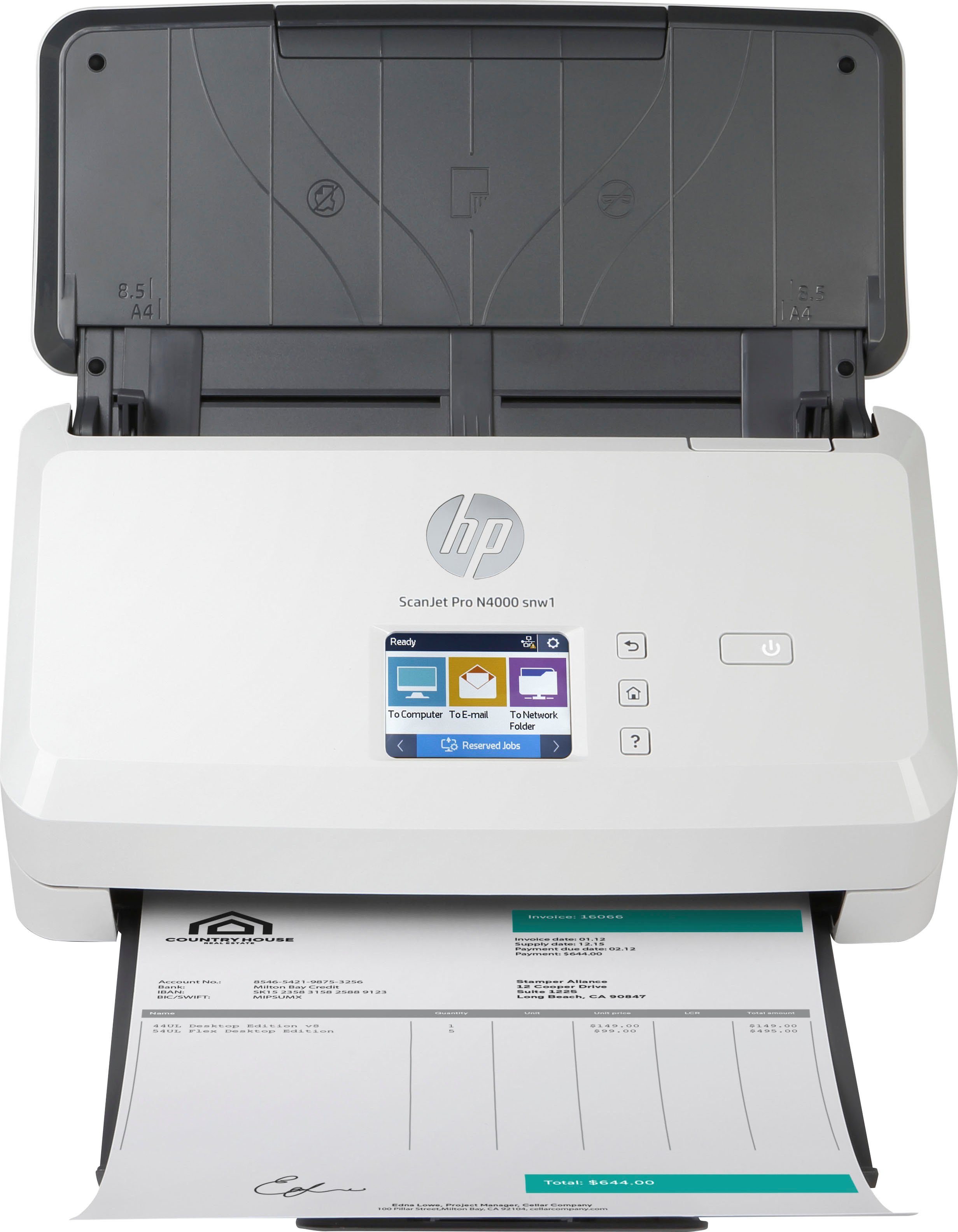 HP Scanner met documentinvoer ScanJet Pro N4000 snw1 HP+ Instant inc compatibel