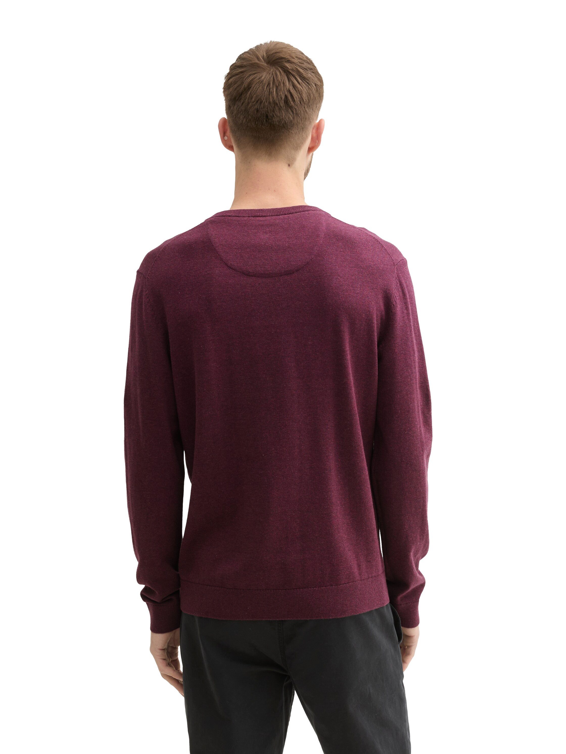 Tom Tailor Trui met V-hals met klein logoborduursel