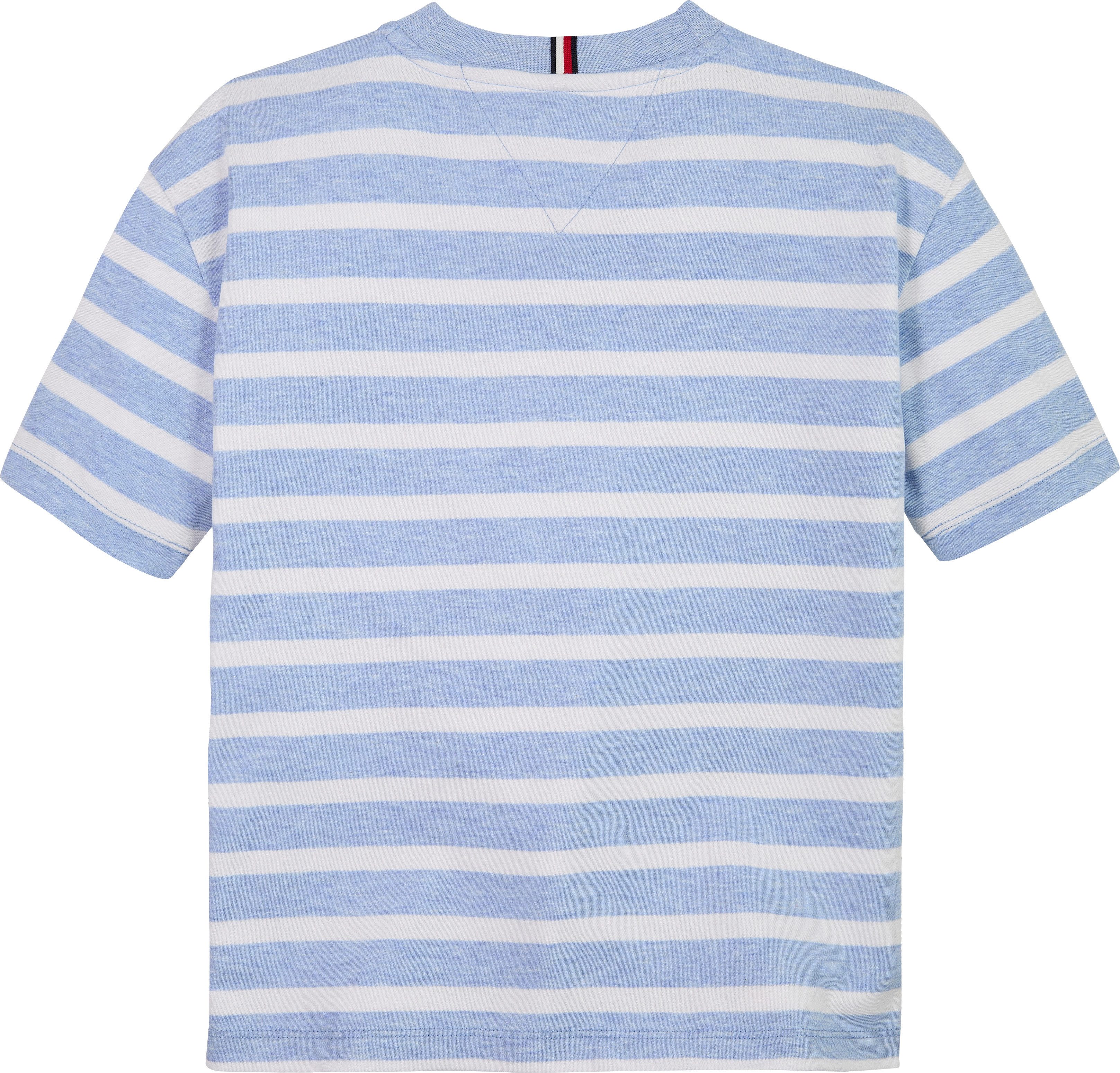 Tommy Hilfiger T-shirt INTERLOCK STRIPE HTR T-SHIRT SS voor kinderen tot 16 jaar, met klein vlag-label