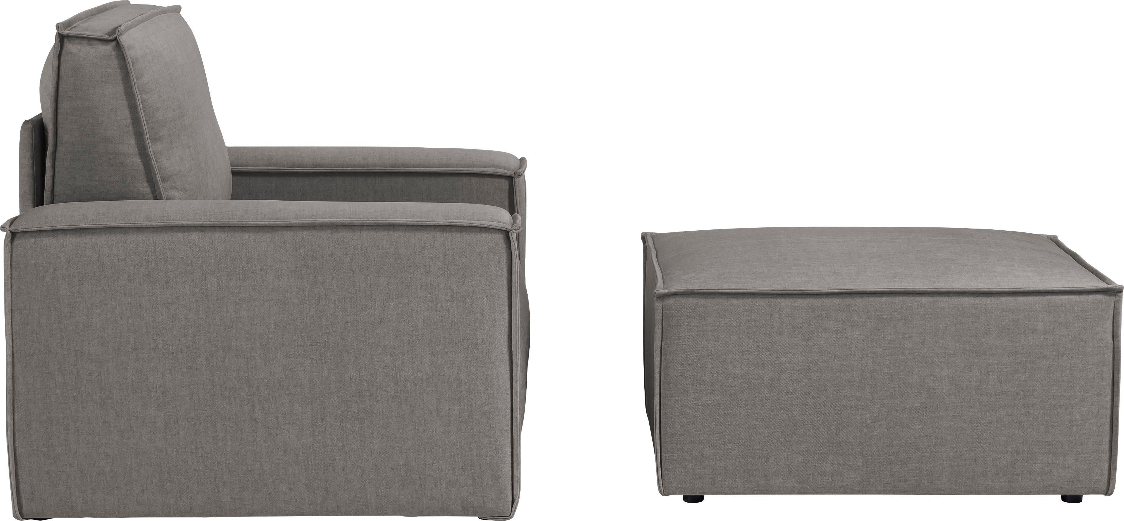 Home affaire Fauteuil Sherwood Loveseat en hocker als set, passend bij de bekleding-serie SHERWOOD