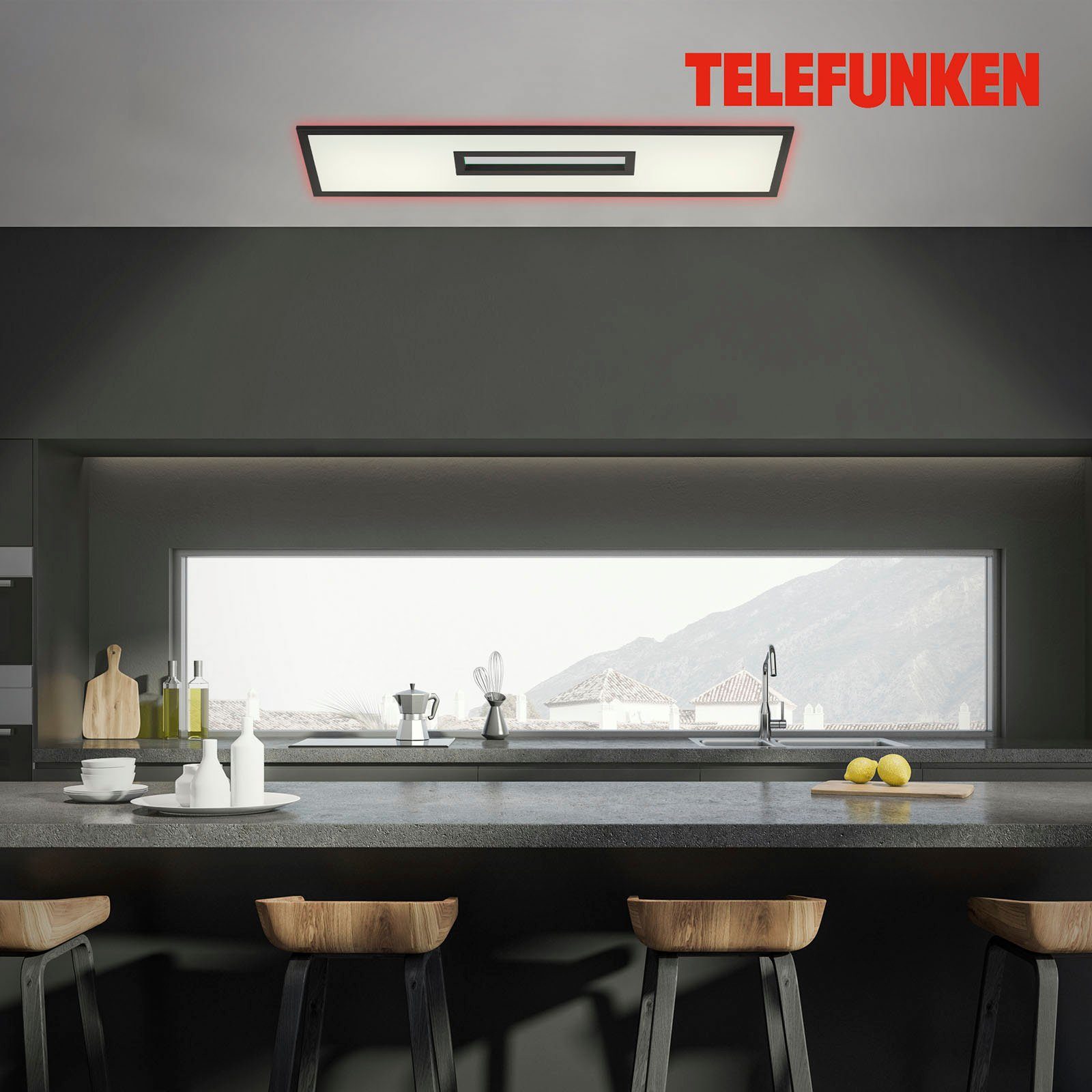 Telefunken Led-paneel 319605TF CENTERBACK Plafondlamp, RGB, backlight, CCT, inclusief afstandsbediening, dimbaar
