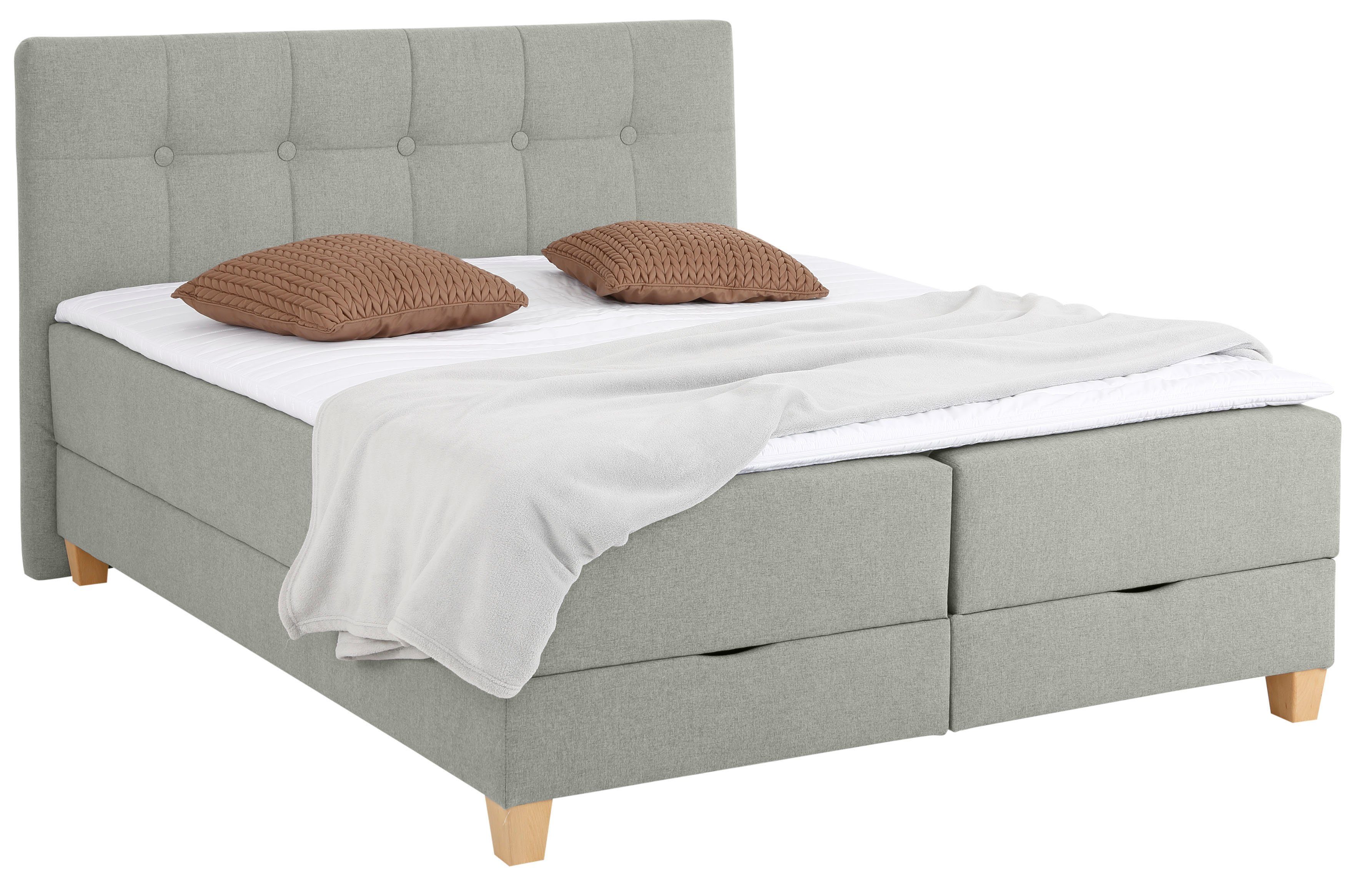 Home affaire Boxspring Lonrai in h2, h3 & h4 en xxl - verlengde 220 cm kiesbaar, incl. topper