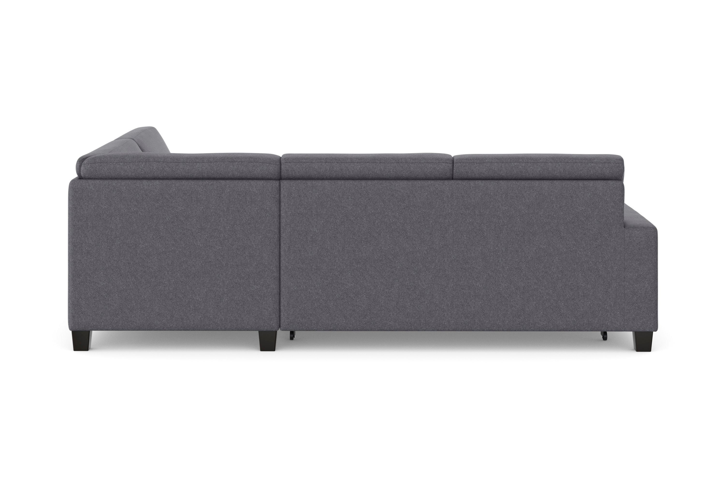 DOMO collection Hoekbank Florentina tijdloos en elegant, zitnaden als designelement, L-vorm keuze met slaapfunctie, met contrastnaad, comfortabele zithoogte 47 cm