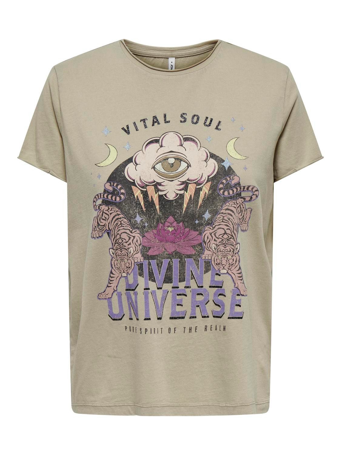 Only Shirt met korte mouwen ONLLUCY LIFE S/S EYE TOP BOX JRS