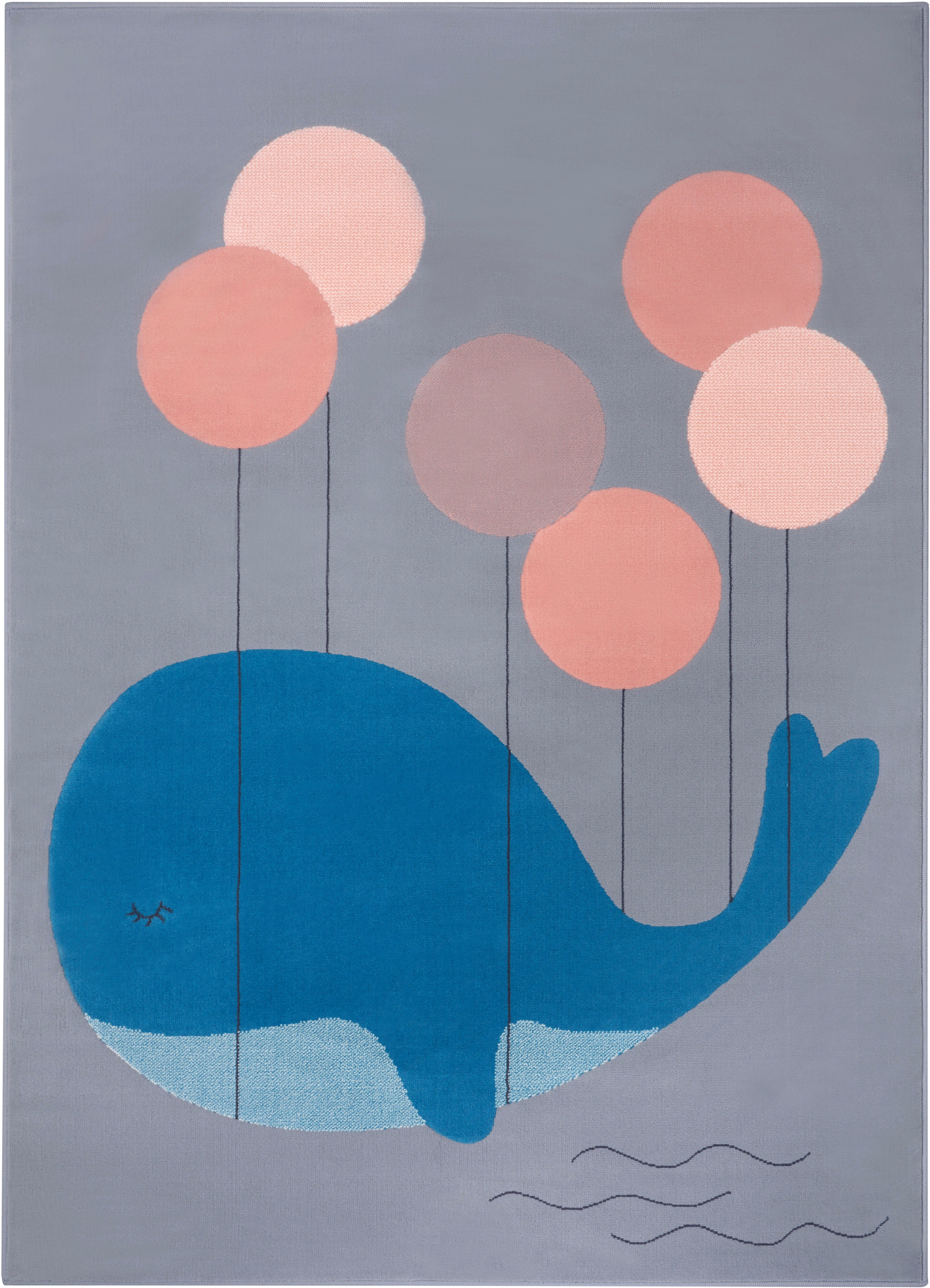 HANSE Home Kindervloerkleed Whale Buddy Luchtballonnen, diermotief,korte pool, slijtvast, gemakkelijk in onderhoud, robuust