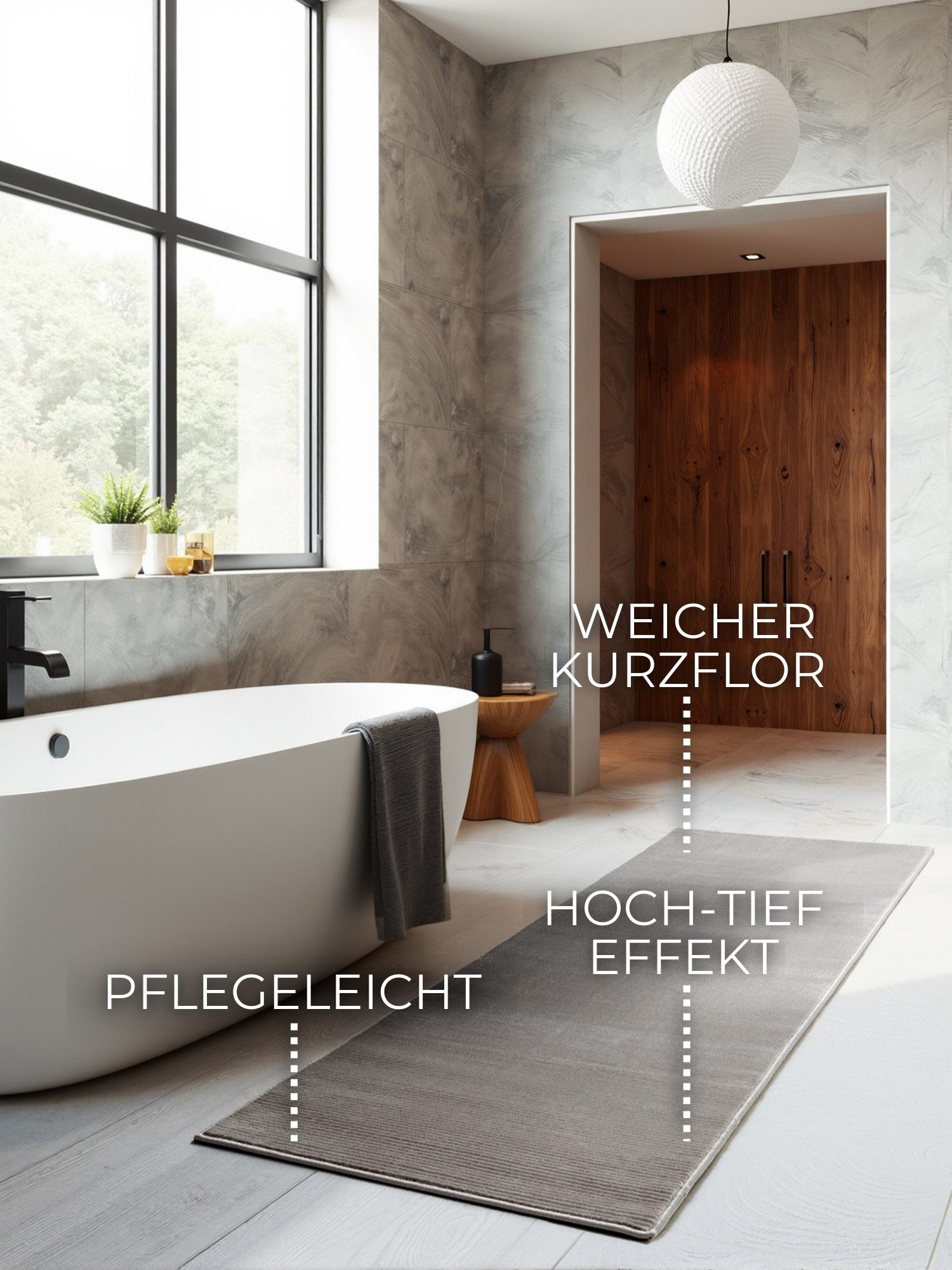 ELLE DECORATION Vloerkleed Dolomite Woonkamer, slaapkamer, loper, hoog-laag effect, gang, glans