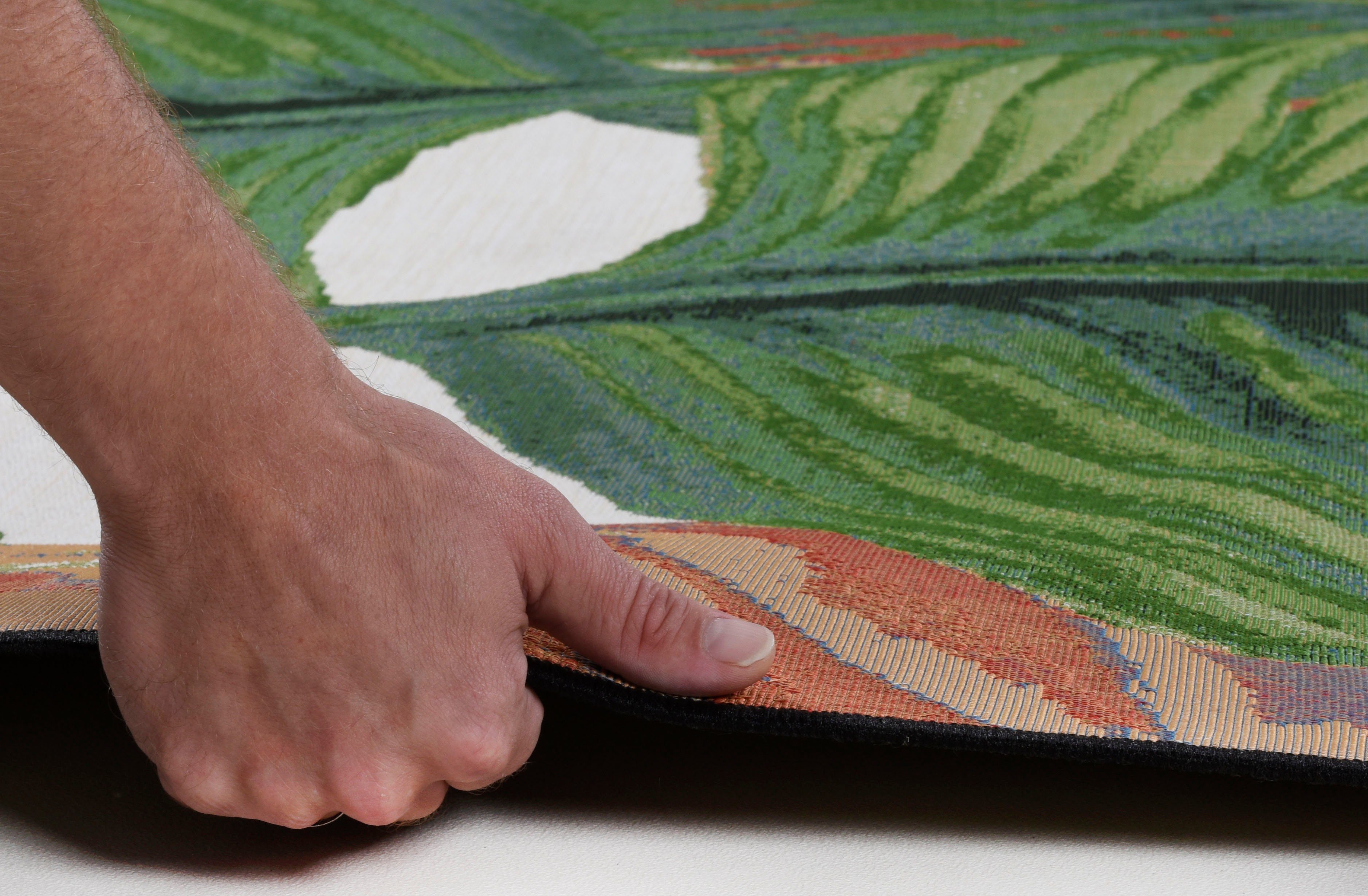 TOM TAILOR HOME Vloerkleed Garden Leaf Platweefsel, geschikt voor binnen en buiten, woonkamer