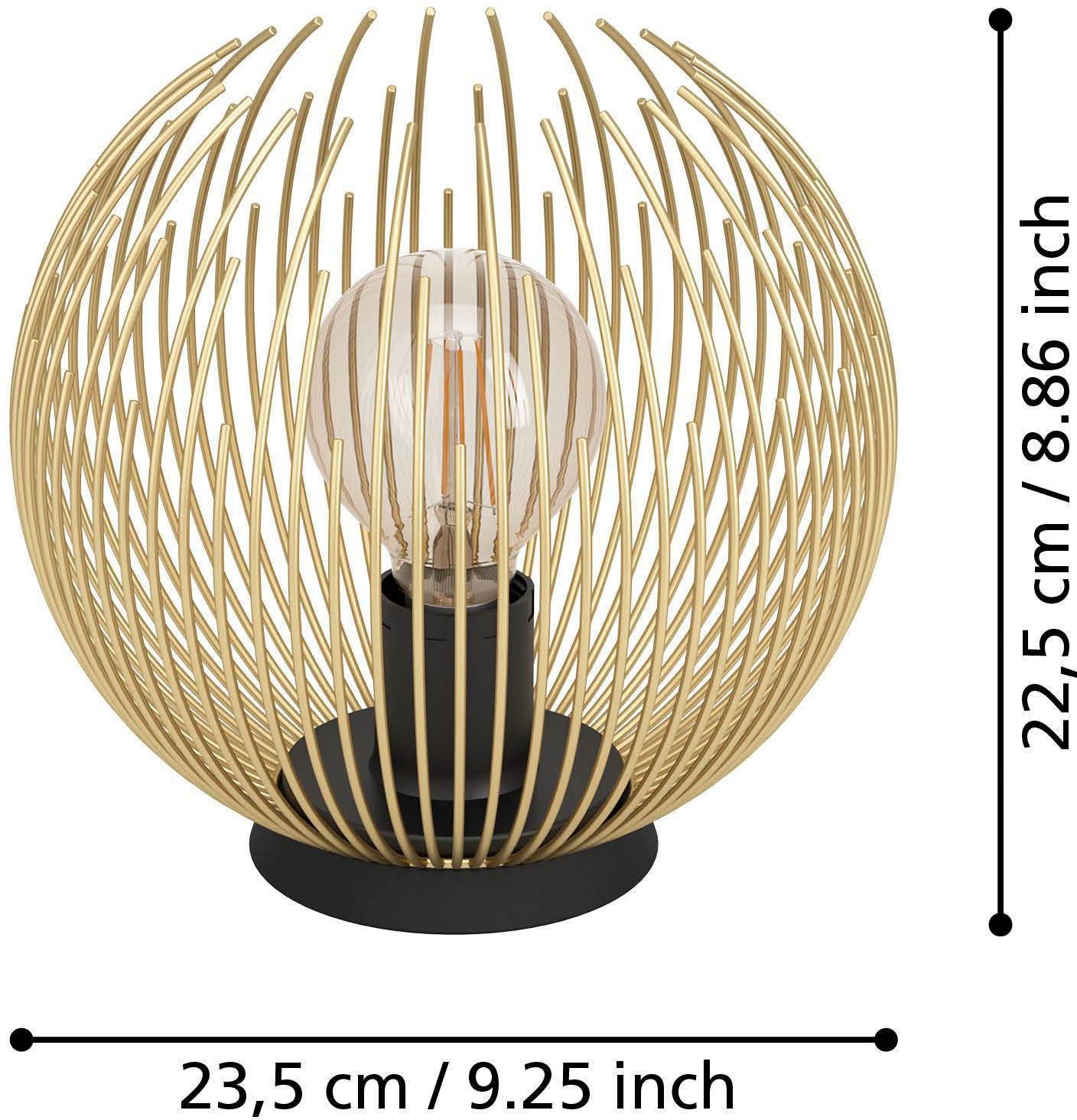 EGLO Tafellamp VENEZUELA Nachtkastlamp, tafellamp, in goudkleur en zwart, E27, Ø 23,5 cm (1 stuk)