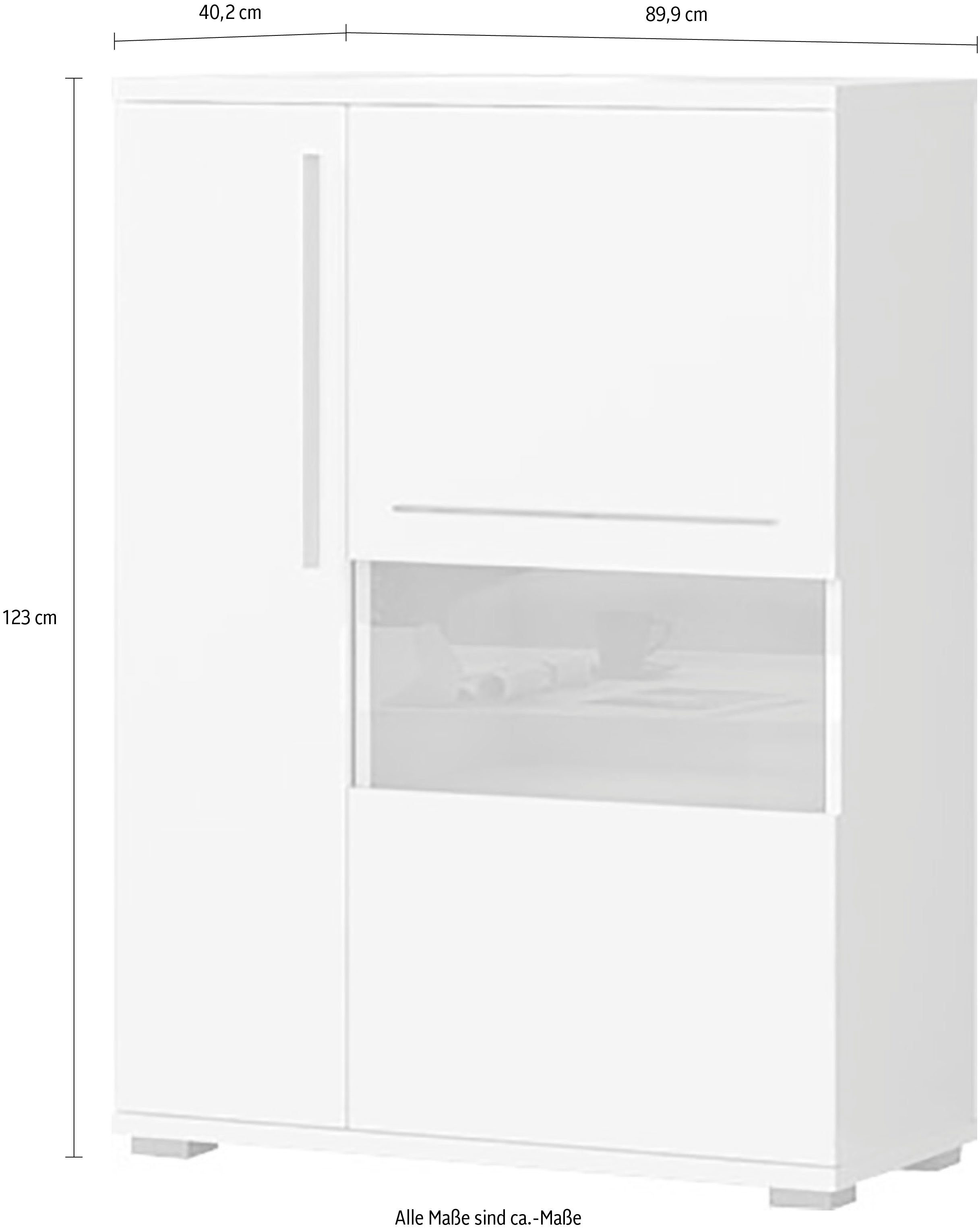Places of Style Vitrinekast Piano UV-gecoat, soft close-functie