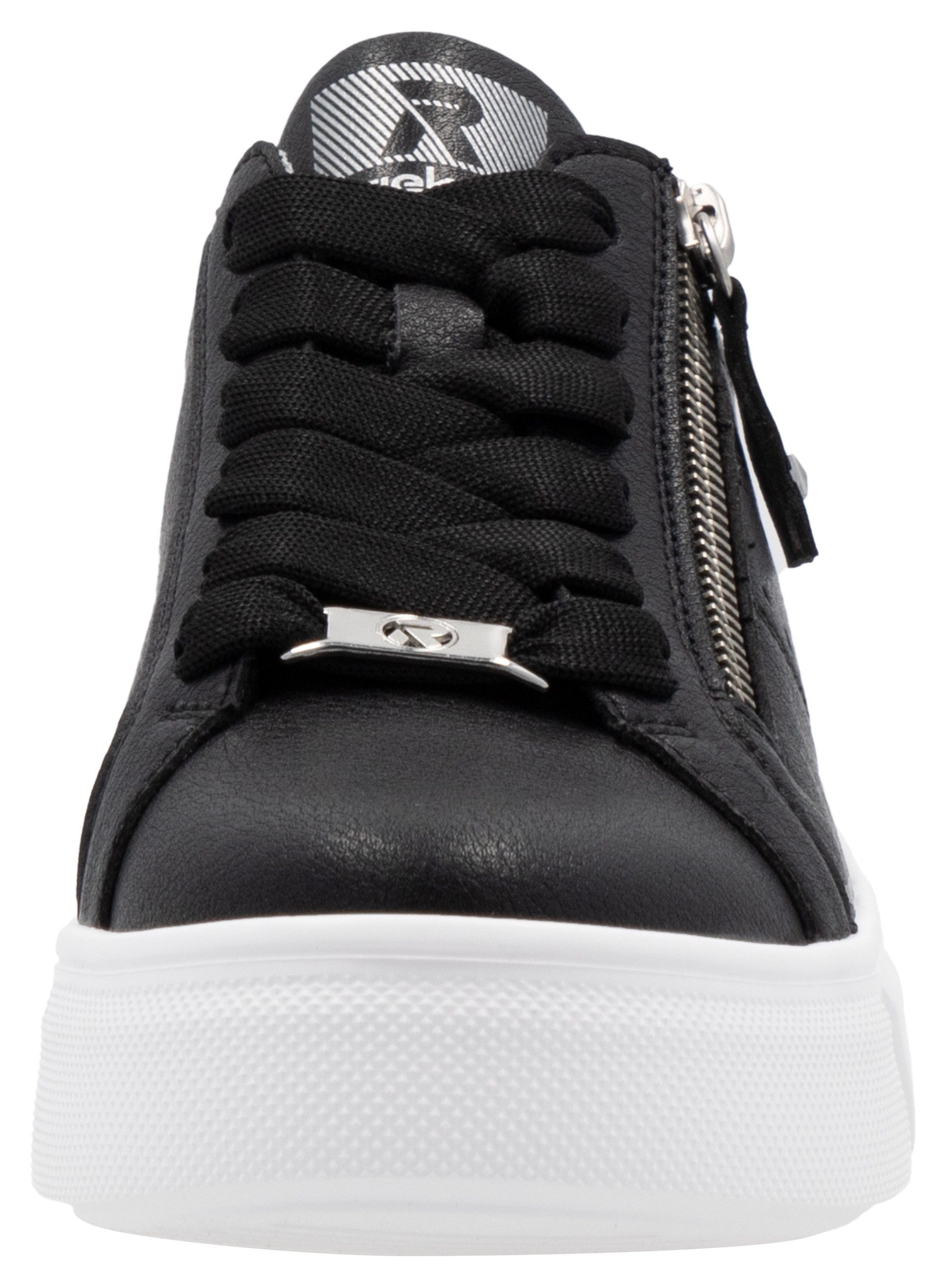 RIEKER Sport Plateausneakers , vrijetijdsschoen, lage schoen, veterschoen met zijlijke perforatie
