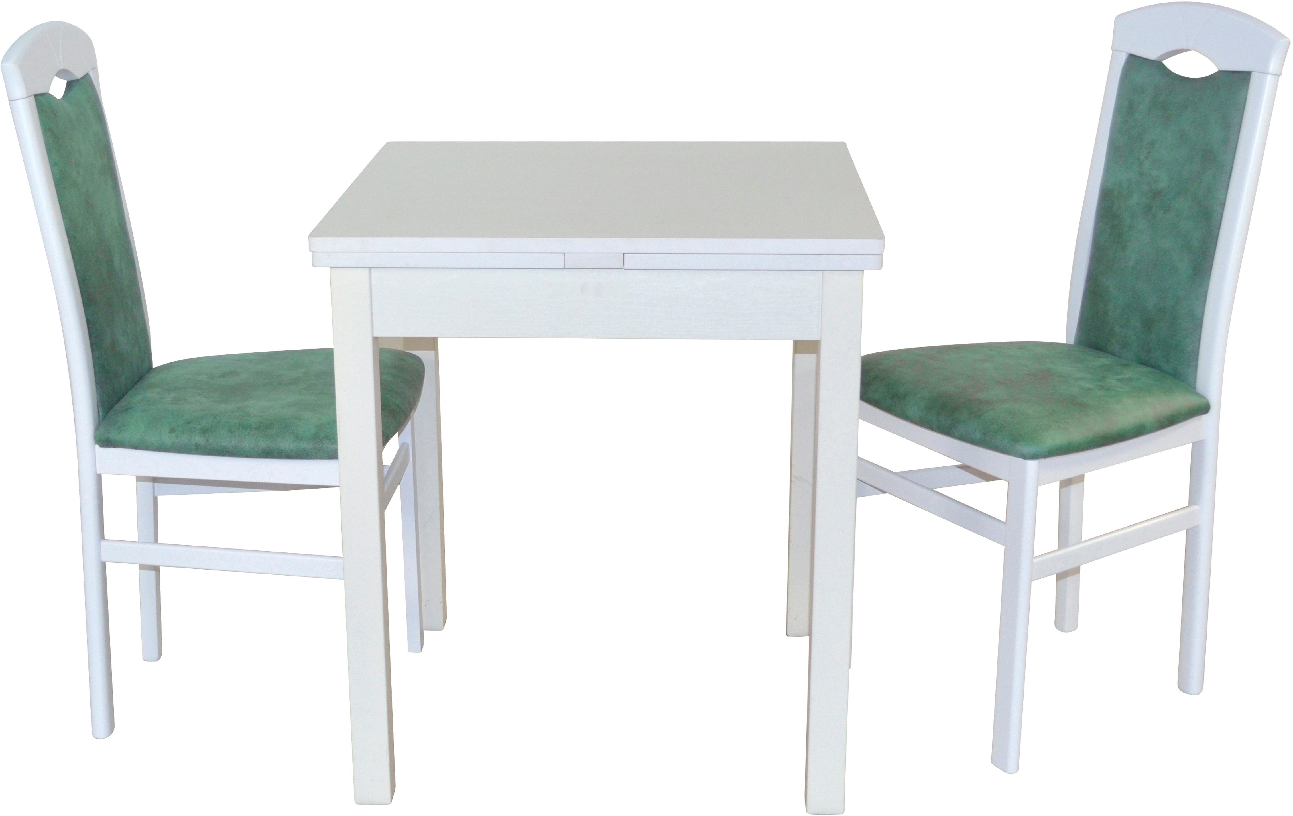 HOFMANN LIVING AND MORE Eethoek 3-delig eethoek Stoelen voorgemonteerd (voordeelset, 3-delig) eethoeken wit
