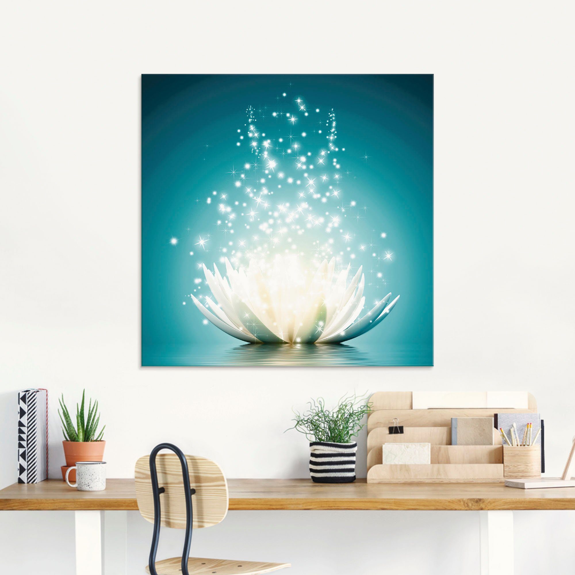 Artland Print op glas Magie van de lotusbloem