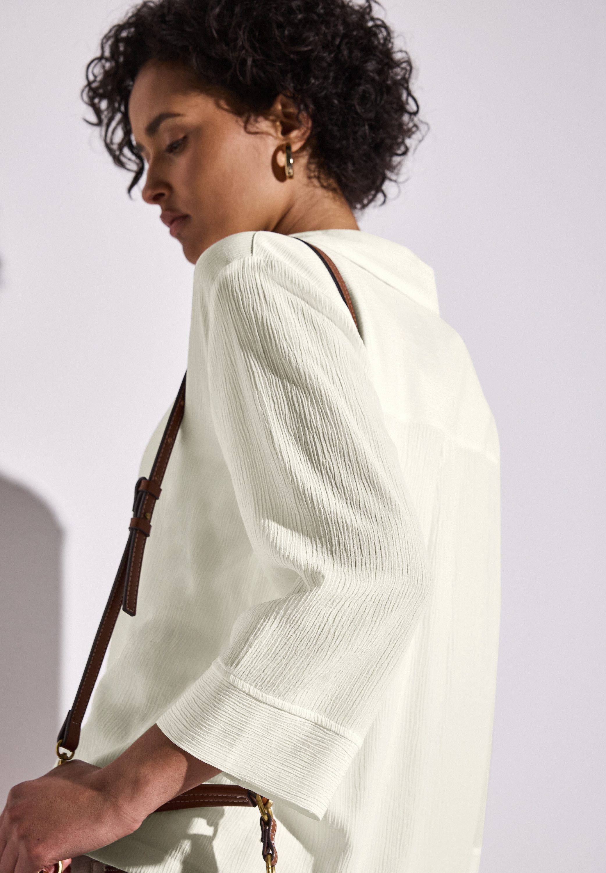 STREET ONE Gekreukte blouse met 3/4-mouwen