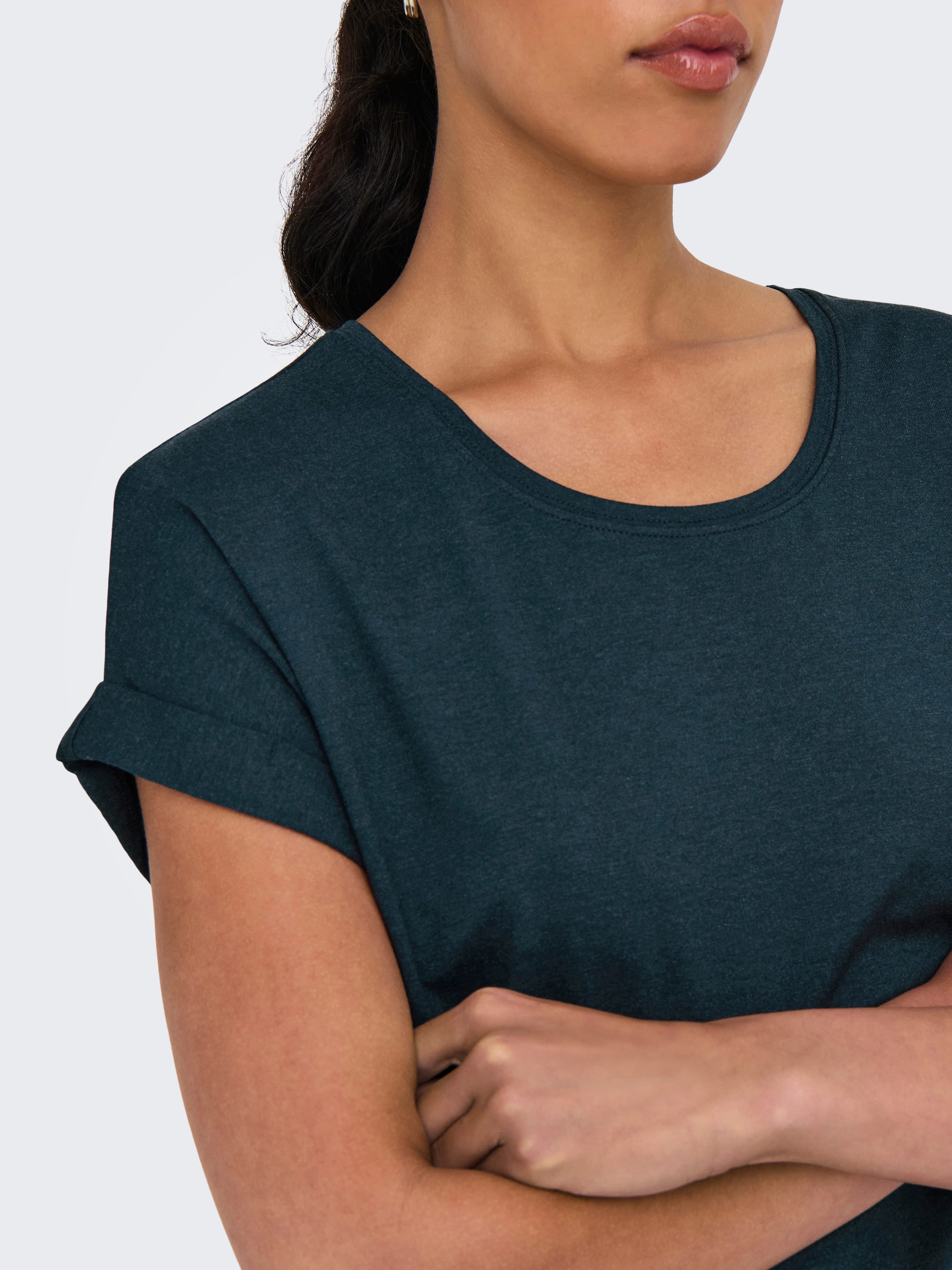 Only T-shirt ONLMOSTER – Shirt met korte mouwen en omslag en klassieke look