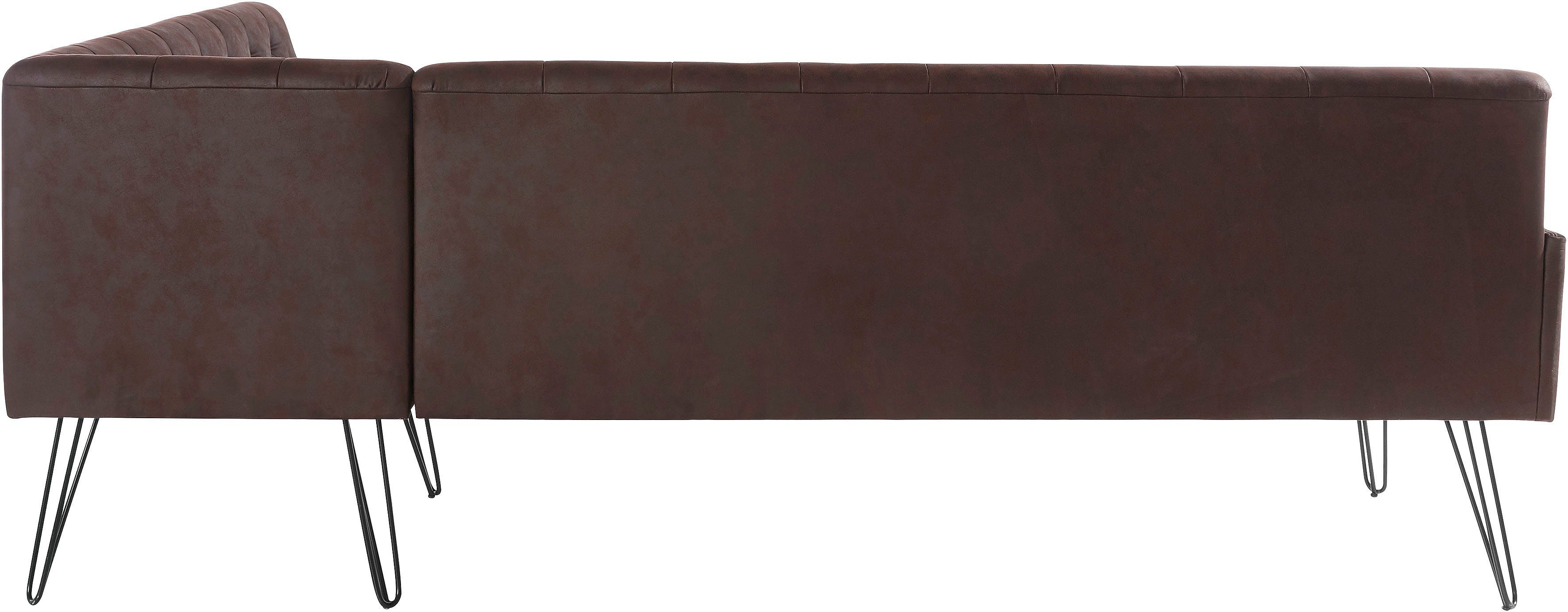 exxpo - sofa fashion Hoekbank Doppio, Chesterfield look, comfortabel en handig, hoge designvoeten