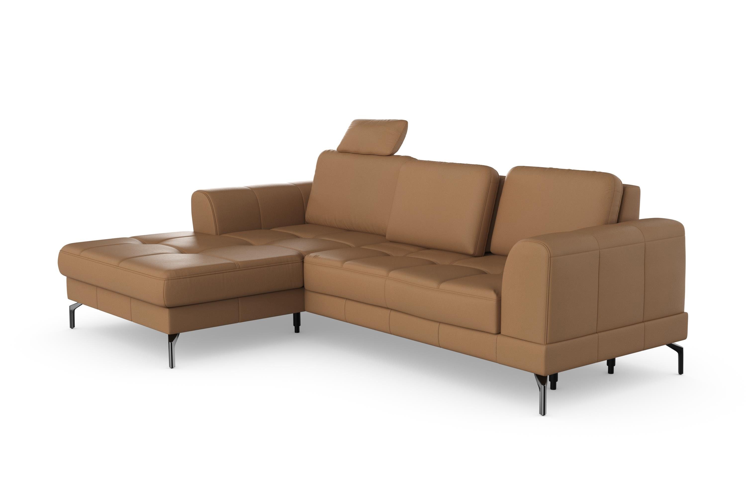 sit&more Hoekbank Bendigo L-vorm inclusief zitdiepteverstelling, bodemvrijheid 15 cm, 2 pootkleuren