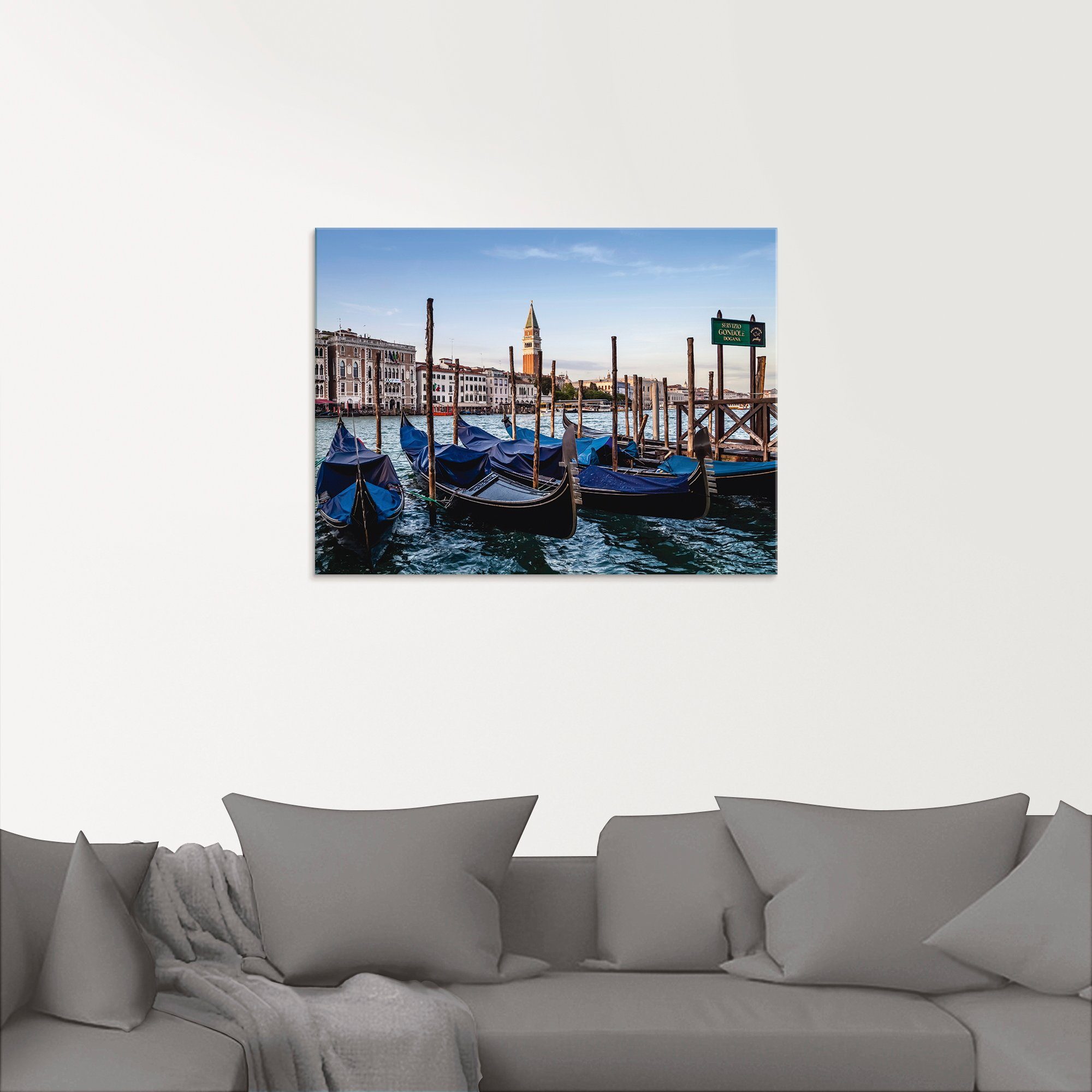Artland Print op glas Venetië Canal Grande met gondels