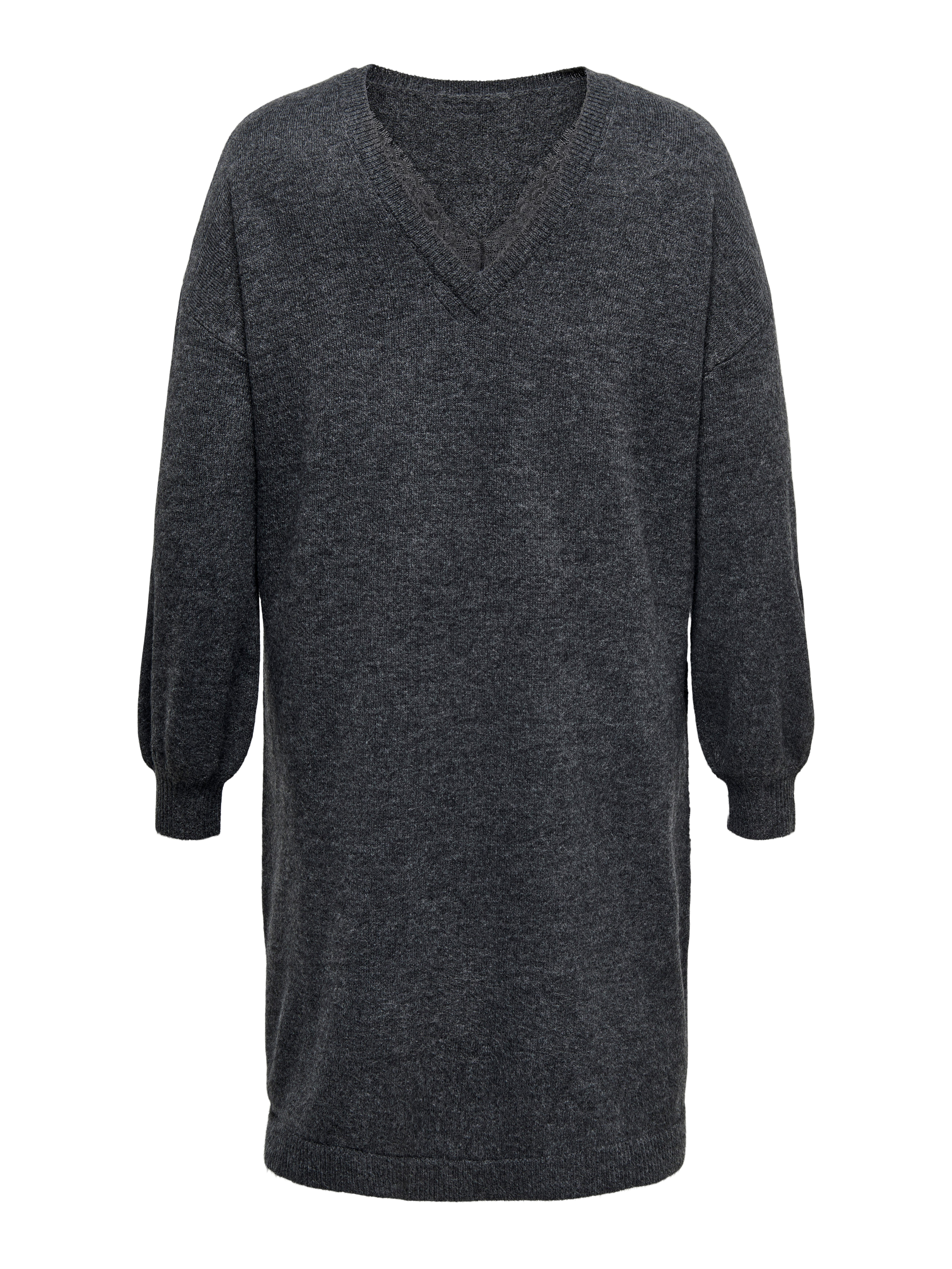 ONLY CARMAKOMA Gebreide jurk CARMANIFESTA LS V-NECK DRESS KNT BF