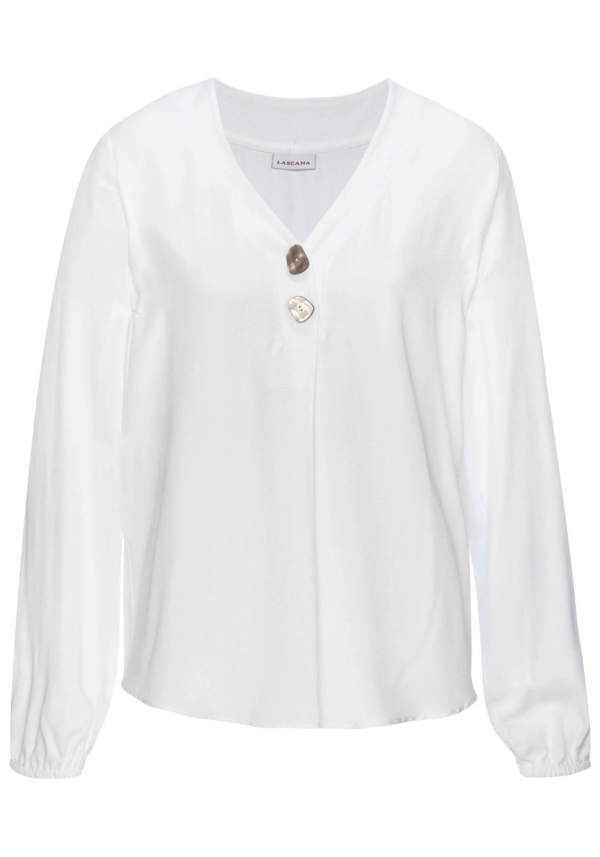 Lascana Blouse met lange mouwen met modieuze knopen