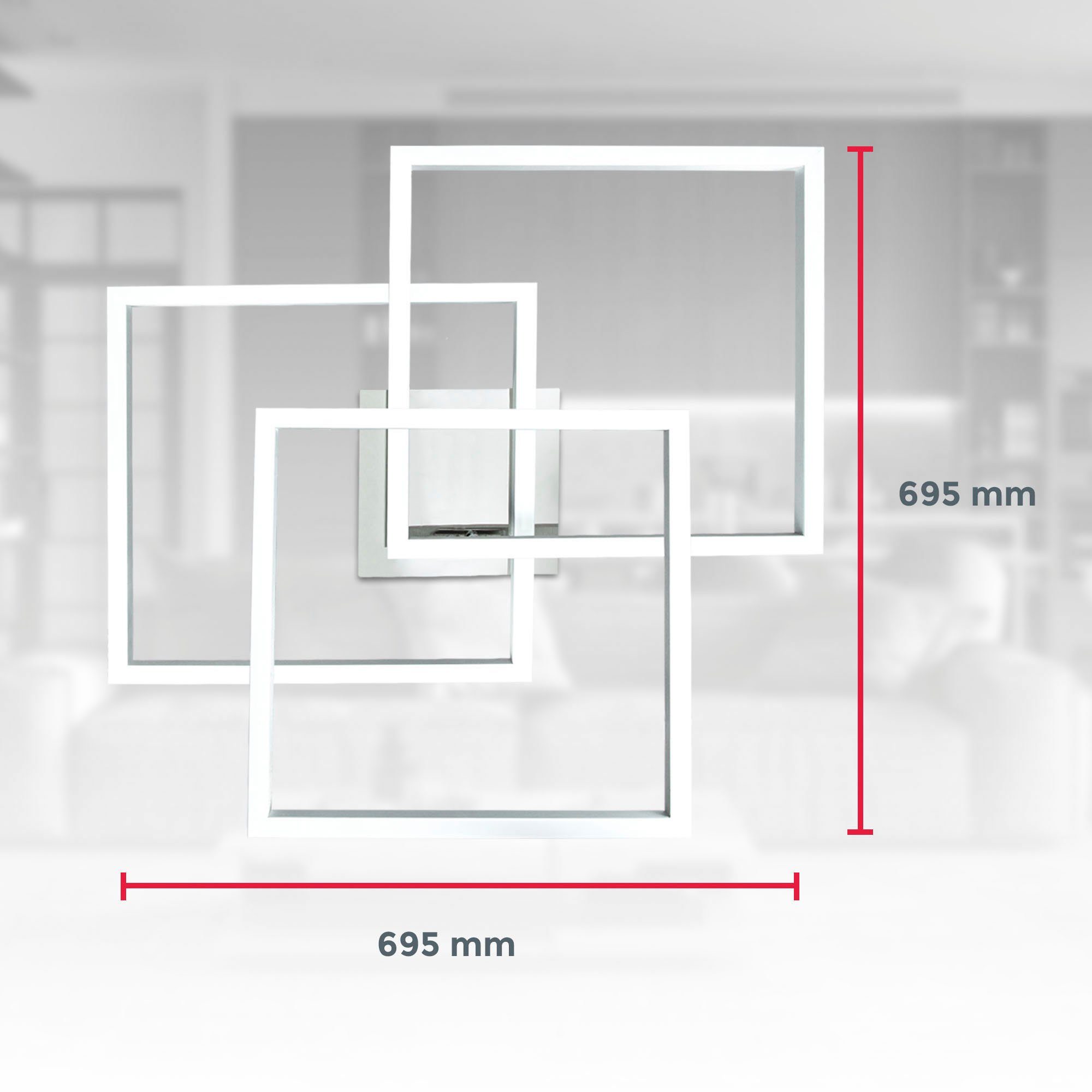 B.K.Licht Slimme ledlamp BK_FR1320 WiFi LED plafondlamp, slim, app en afstandsbediening (1 stuk)